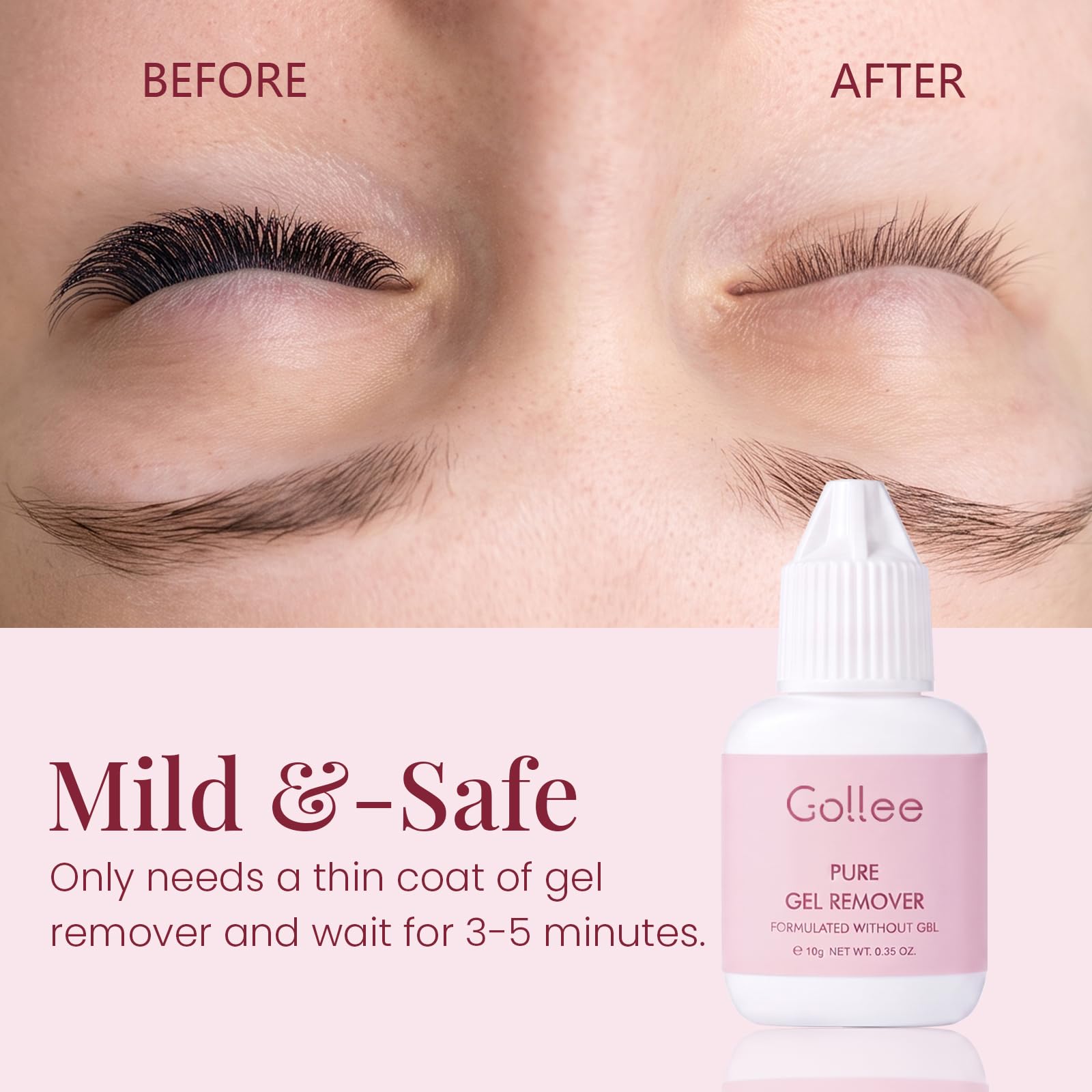Eyelash Extension Remover, GBL-Free Lash Remover for Lash Extensions, Lash Gel Remover Lash Extension Glue Remover Dissolver for Eyelash Extension Glue | Gentle, Efficient Gel Safe for Sensitive Eyes