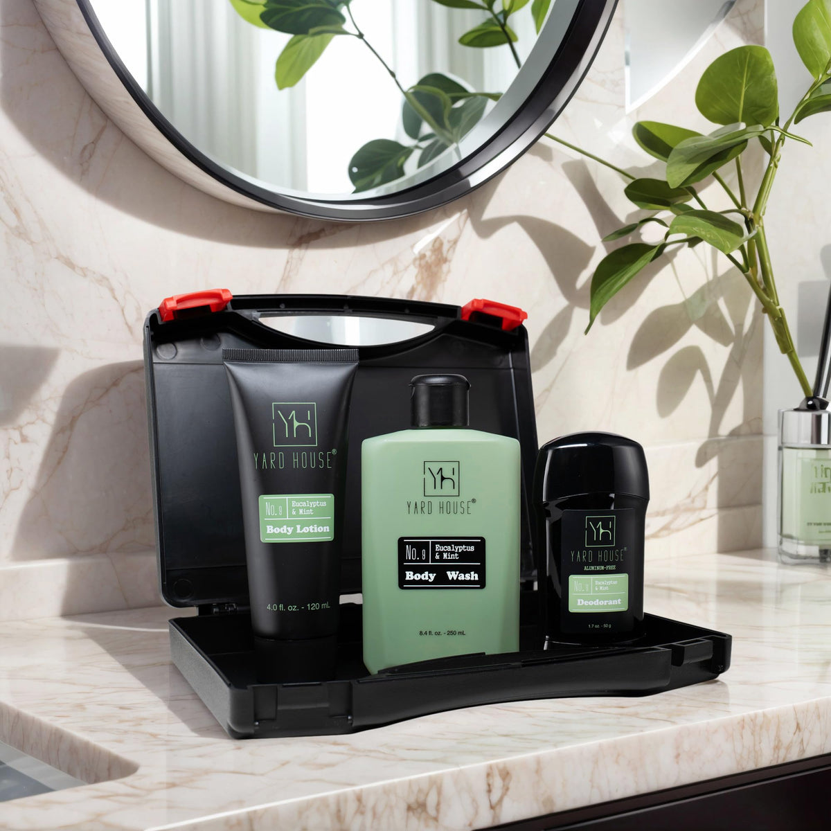 Mens Skincare Gift Set Eucalyptus Mint Body Wash Lotion - Yard House Official Imagery - 7