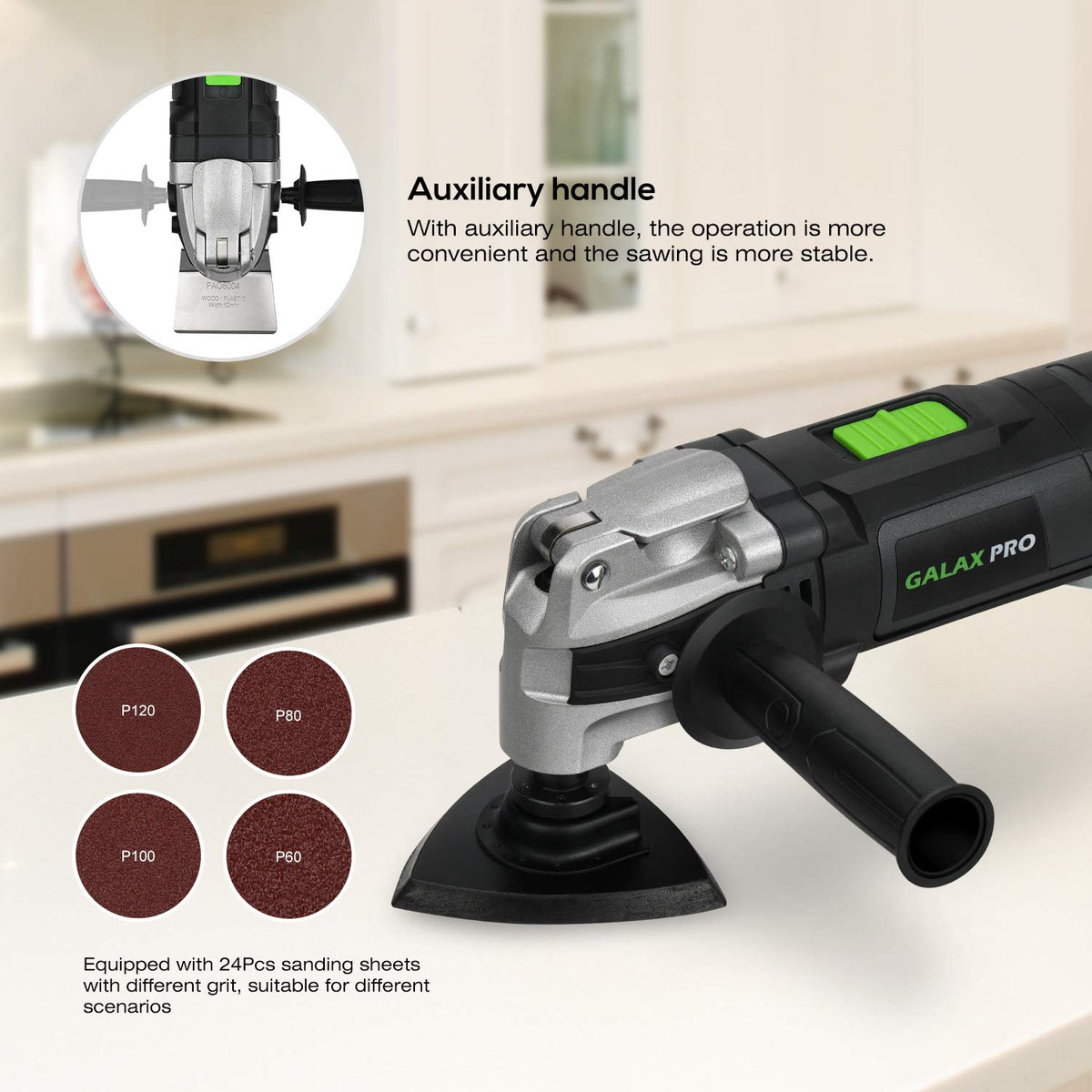 GALAX PRO Corded Oscillating Multi Tool Kit 3 5A with 30Pcs - GALAX PRO Official Imagery - 6