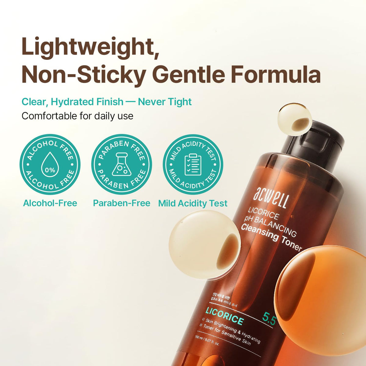 ACWELL Licorice pH 5 5 Balancing Cleansing Toner - ACWELL Official Product Imagery - 7