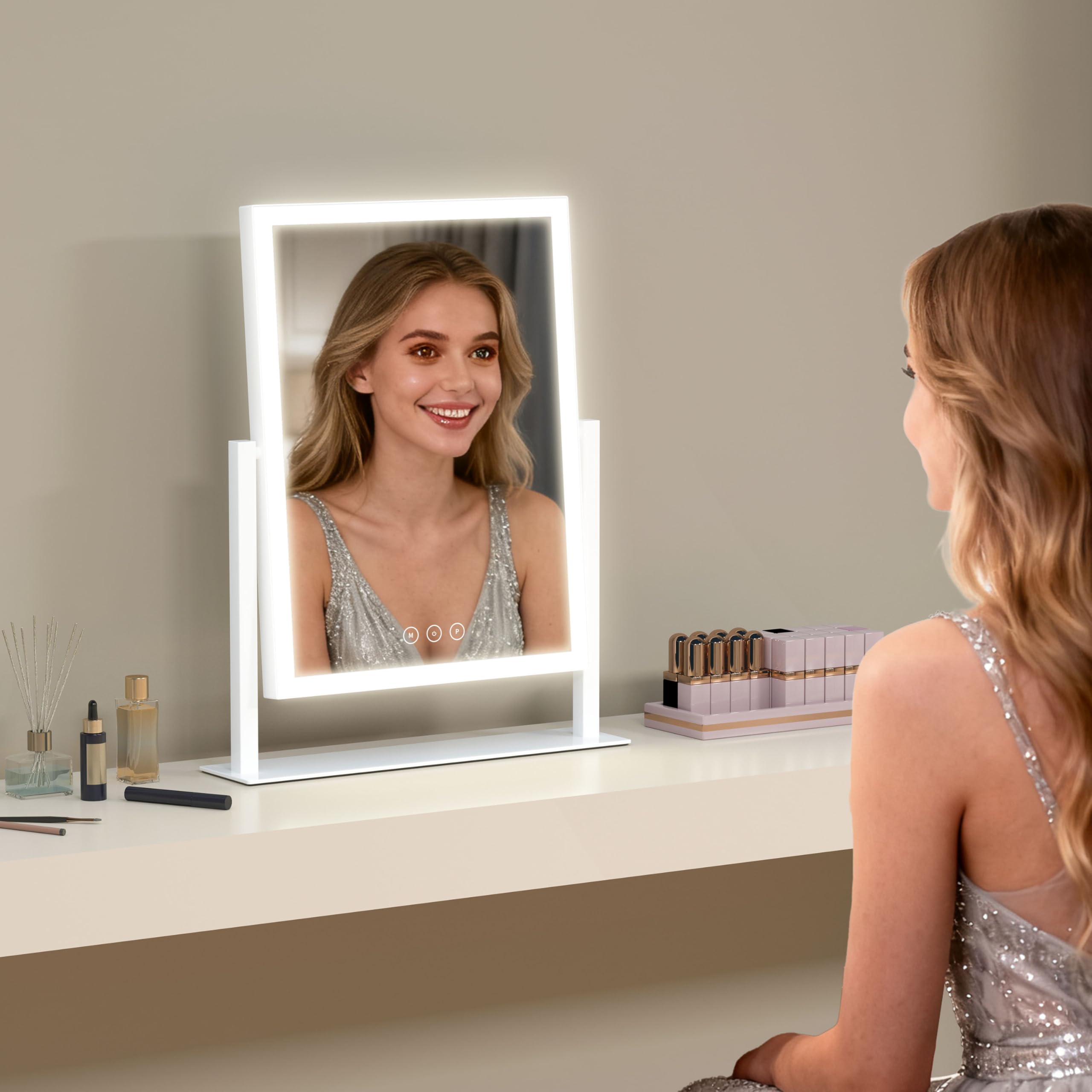 Acoolda Vanity Mirror with Lights,16.9"x 14" Lighted Makeup Mirro - Acoolda Official Product View 9