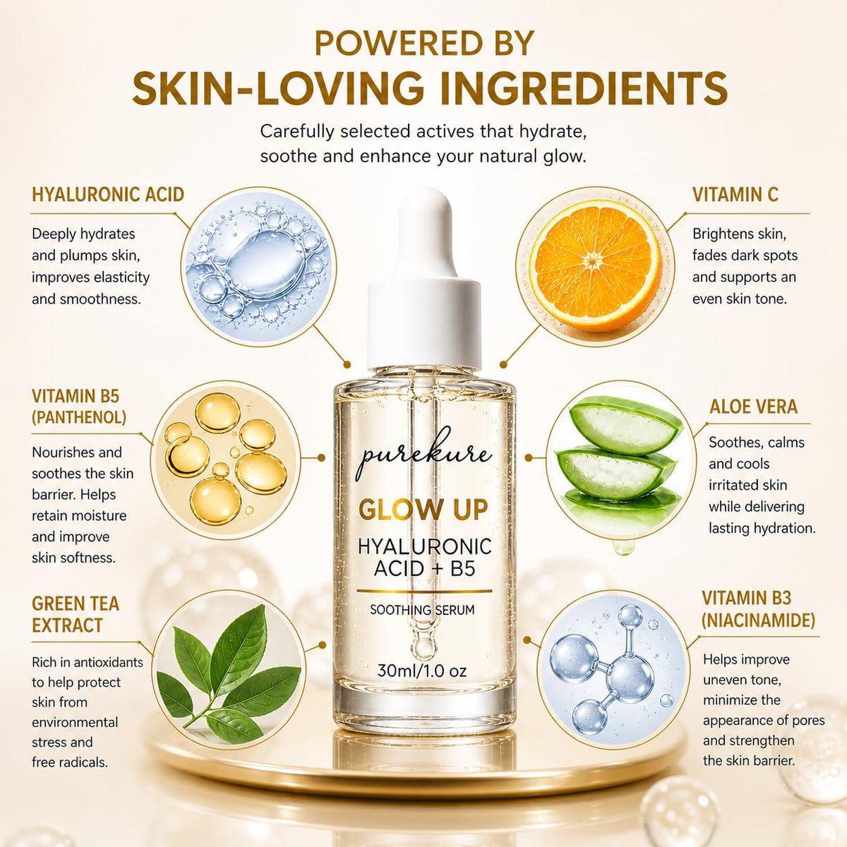 Hyaluronic Acid Serum for Dry Sensitive Skin - Purekure Official Imagery - 4