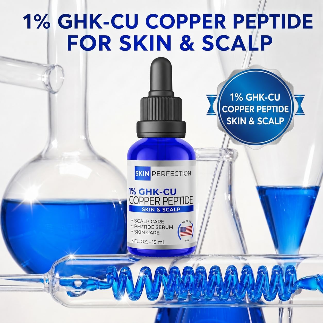 Skin Perfection 1% GHK - Cu Copper Peptide Serum for Face & Hai - Skin Perfection Official Product View 8