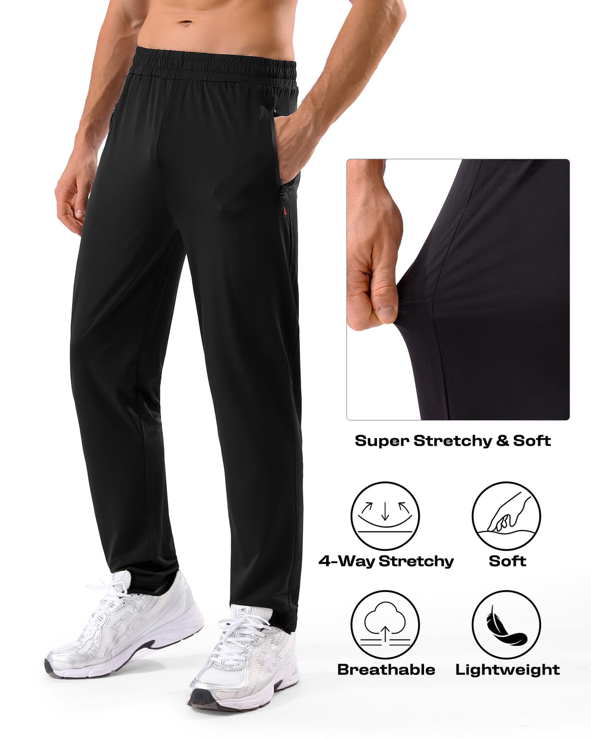 5 Pack Men s Sweatpants with Zipper Pockets Stretch - MSGD Official Imagery - 6