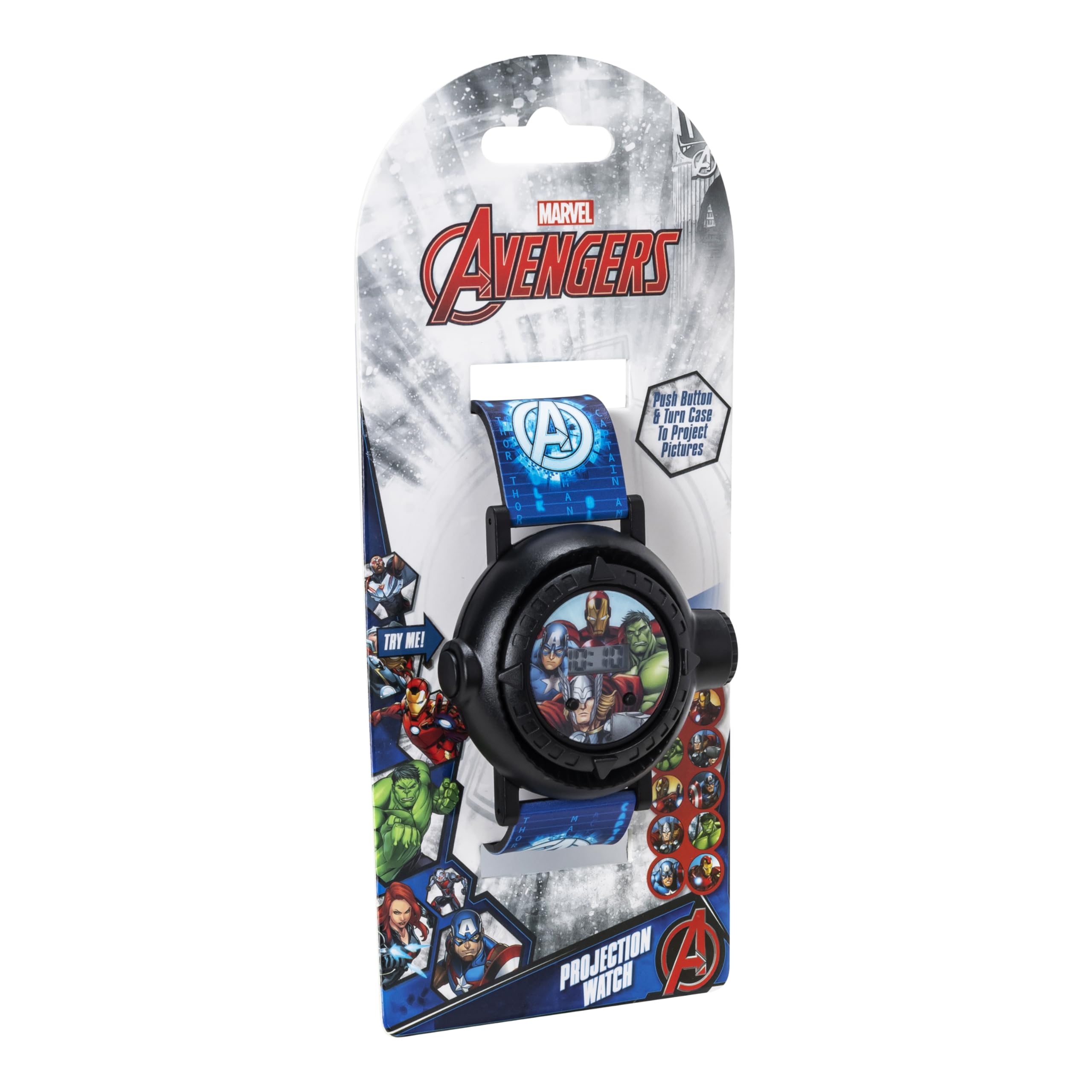 Accutime Marvel Avengers Kids Digital Projection Watch with 10 Image P - View 4