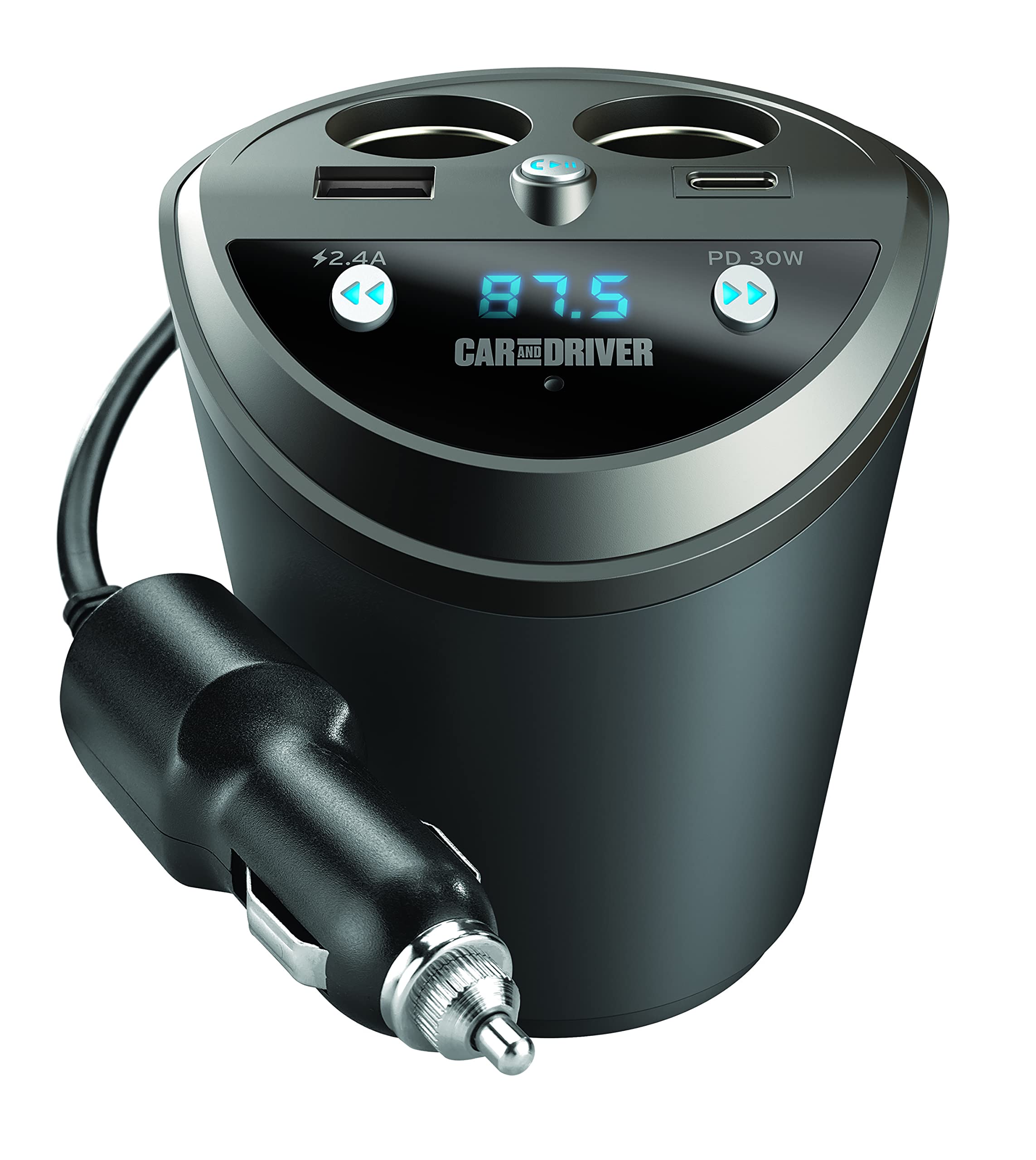 Car and Driver Smart FM Transmitter Bluetooth Cup Holder, Compati by Car and Driver - Angle View 4