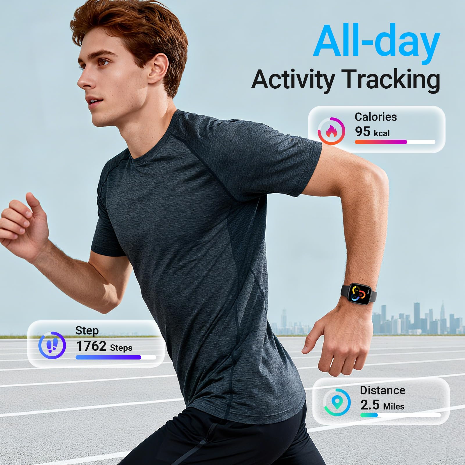 Fitpolo Smart Watch, 1.85" AMOLED Fitness Tracker with Bluetooth Call, - View 5