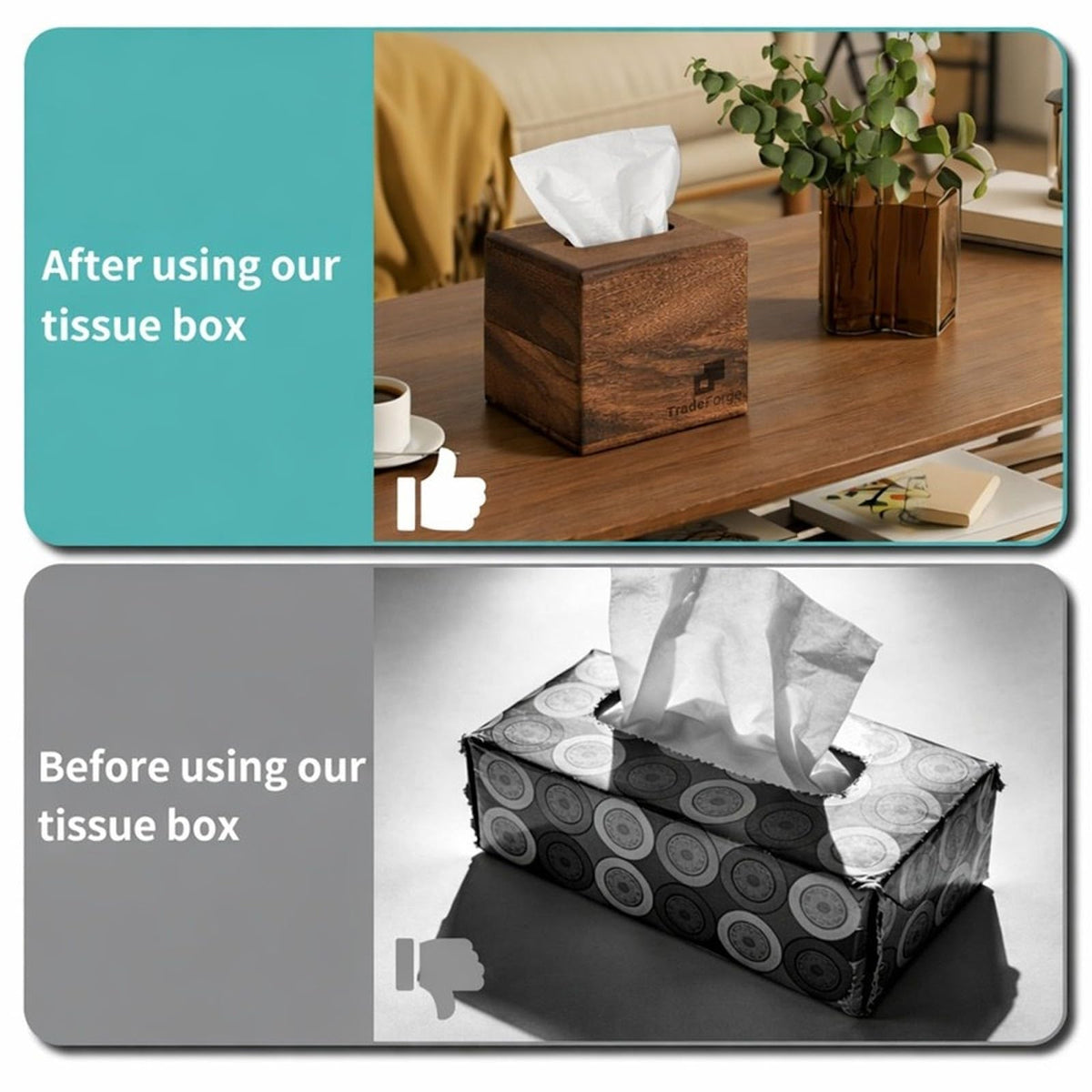 TradeForge South American Black Walnut Wooden Tissue Box - Premium Selection Official Imagery - 8