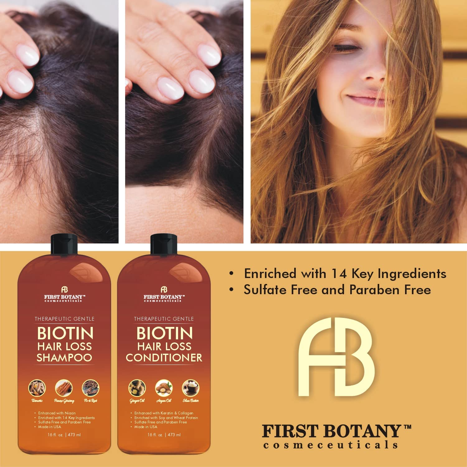 First Botany Hair Growth Shampoo & Conditioner Set with DHT Blockers, Sulfate - Free - First Botany Official Product View 6