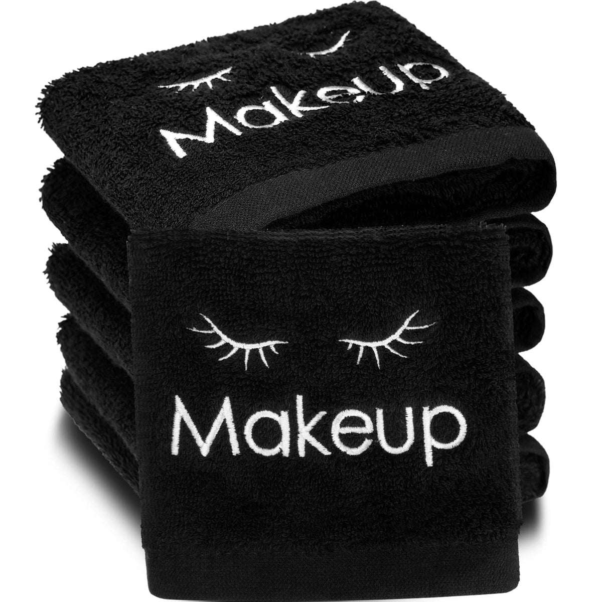 6 Pcs Black Makeup Towels Washcloths 13x13 in Face Classic - Shimeyao Official Imagery - 1