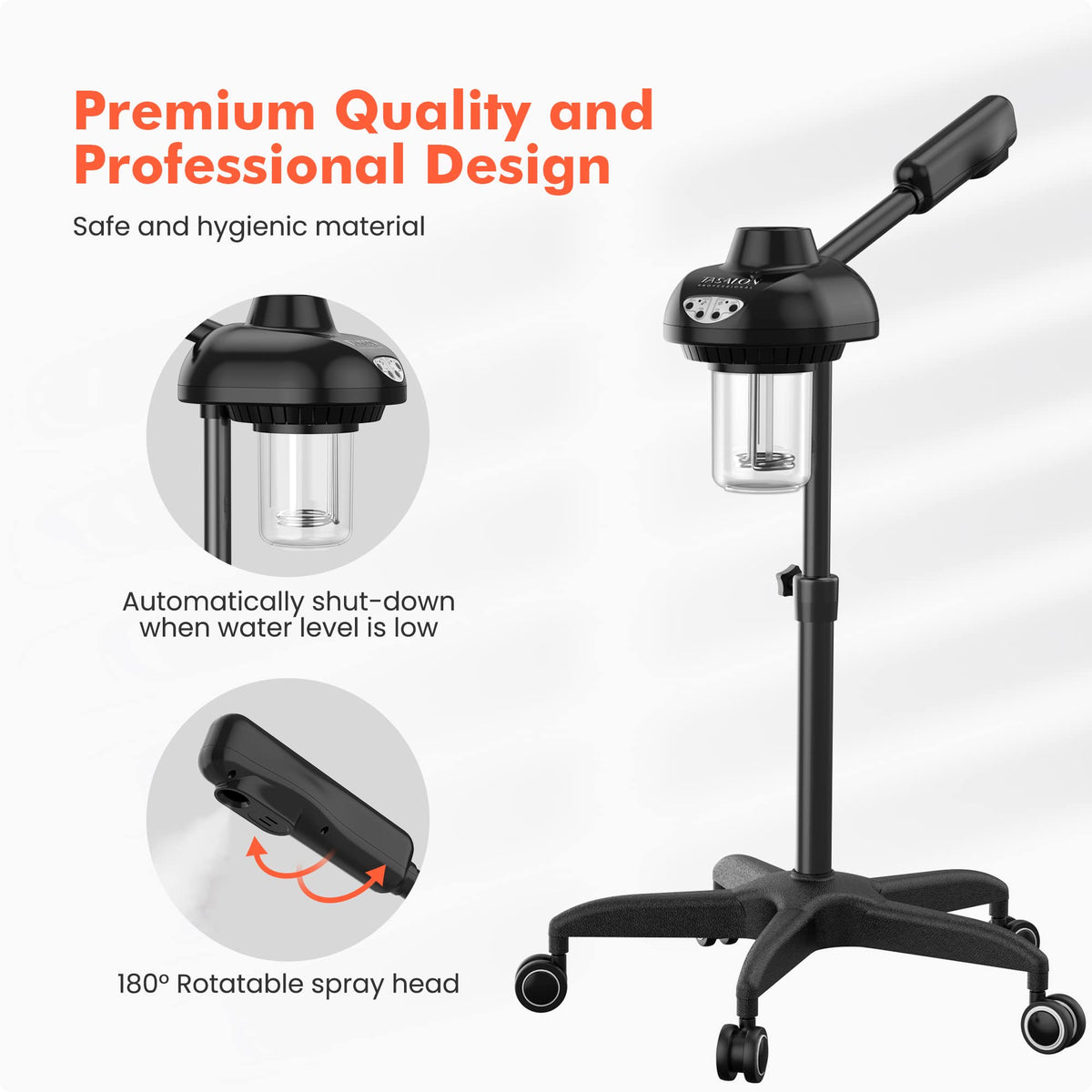 TASALON Wheeled Professional Facial Steamer - TASALON Official Imagery - 4