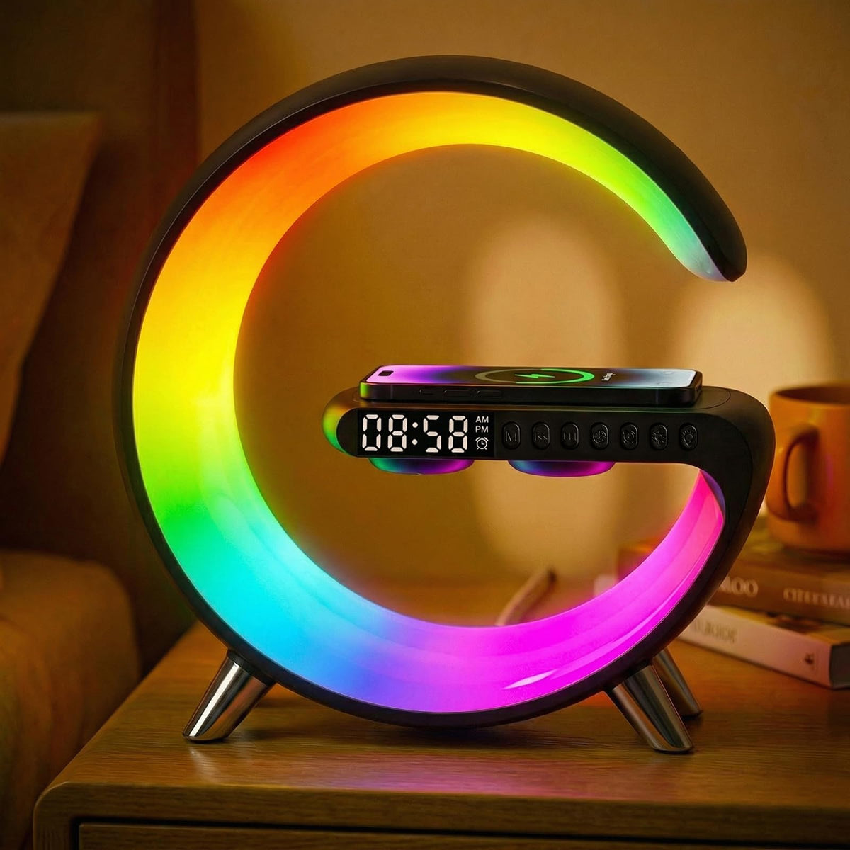 Smart LED Table Lamp for Bedroom with Wireless Charging - Hirsionsan Official Imagery - 2