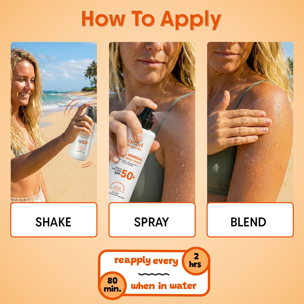 Aravi Organic 100 Mineral Sunscreen Spray SPF 50 - Aravi Organic Official Imagery - 8
