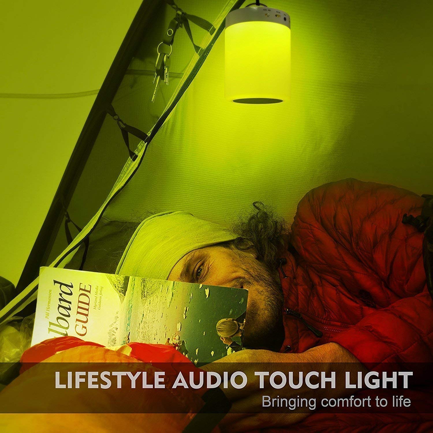 Elecstars Night Light with Bluetooth Speaker, Touch Lamp Rechargeable - View 3