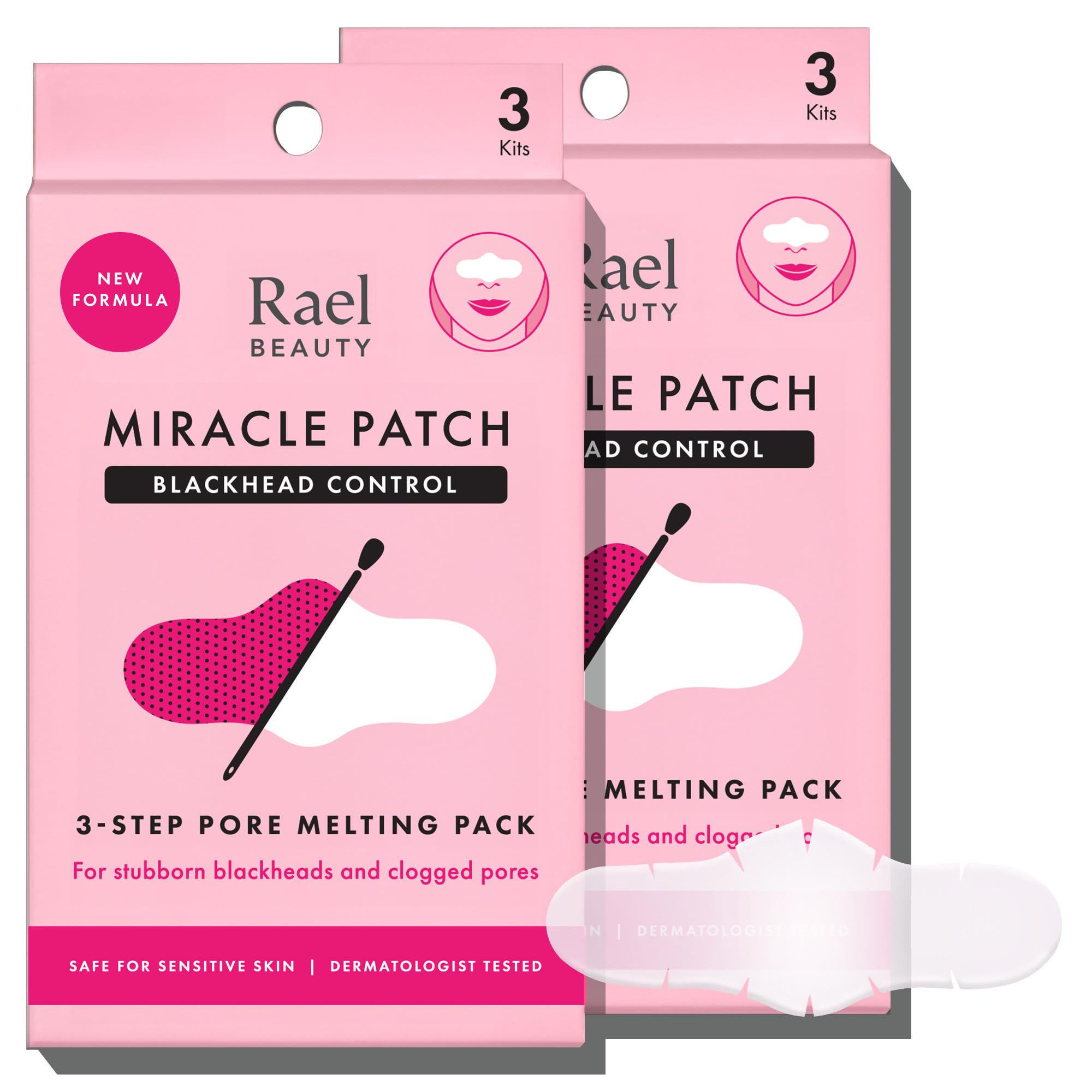 Rael Miracle Melting Pack, Gentle Blackhead Remover, Nose Strips - Rael