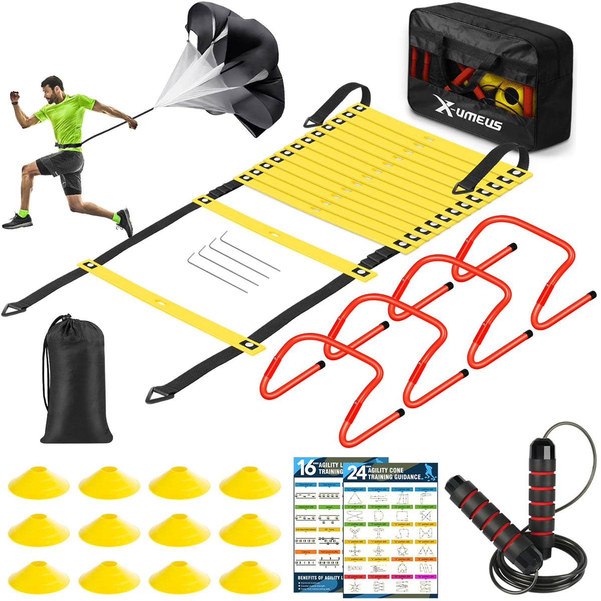 X UMEUS Agility Ladder Speed Training Equipment Set 20ft - X-UMEUS Official Imagery - 2
