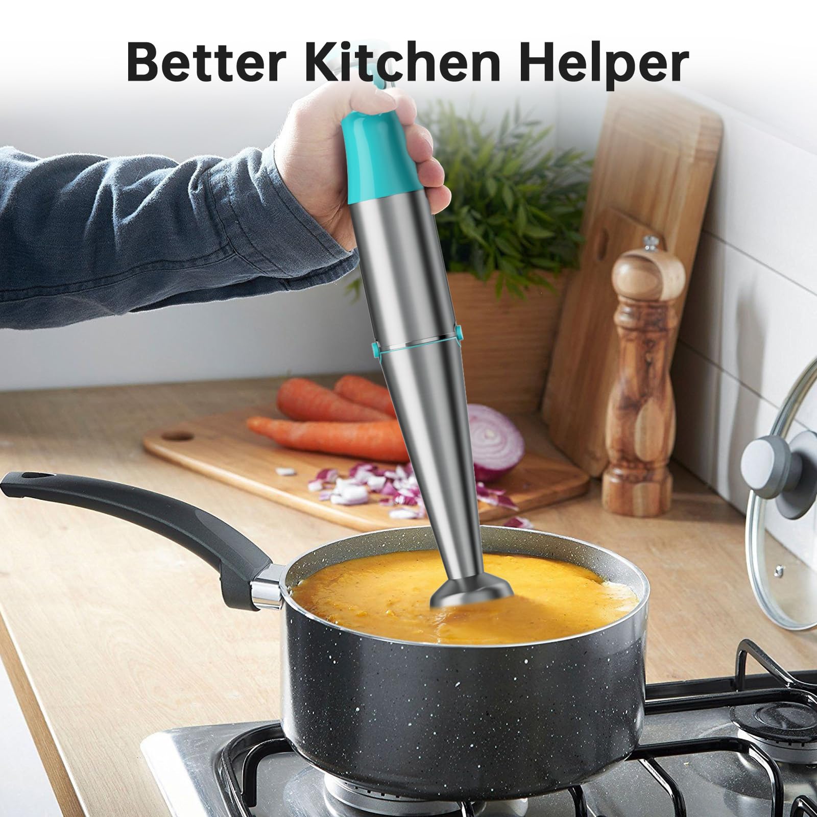 Turelar Immersion Blender Handheld 5 in 1 Hand Blender Set 1100W - turelar Official Product View 5