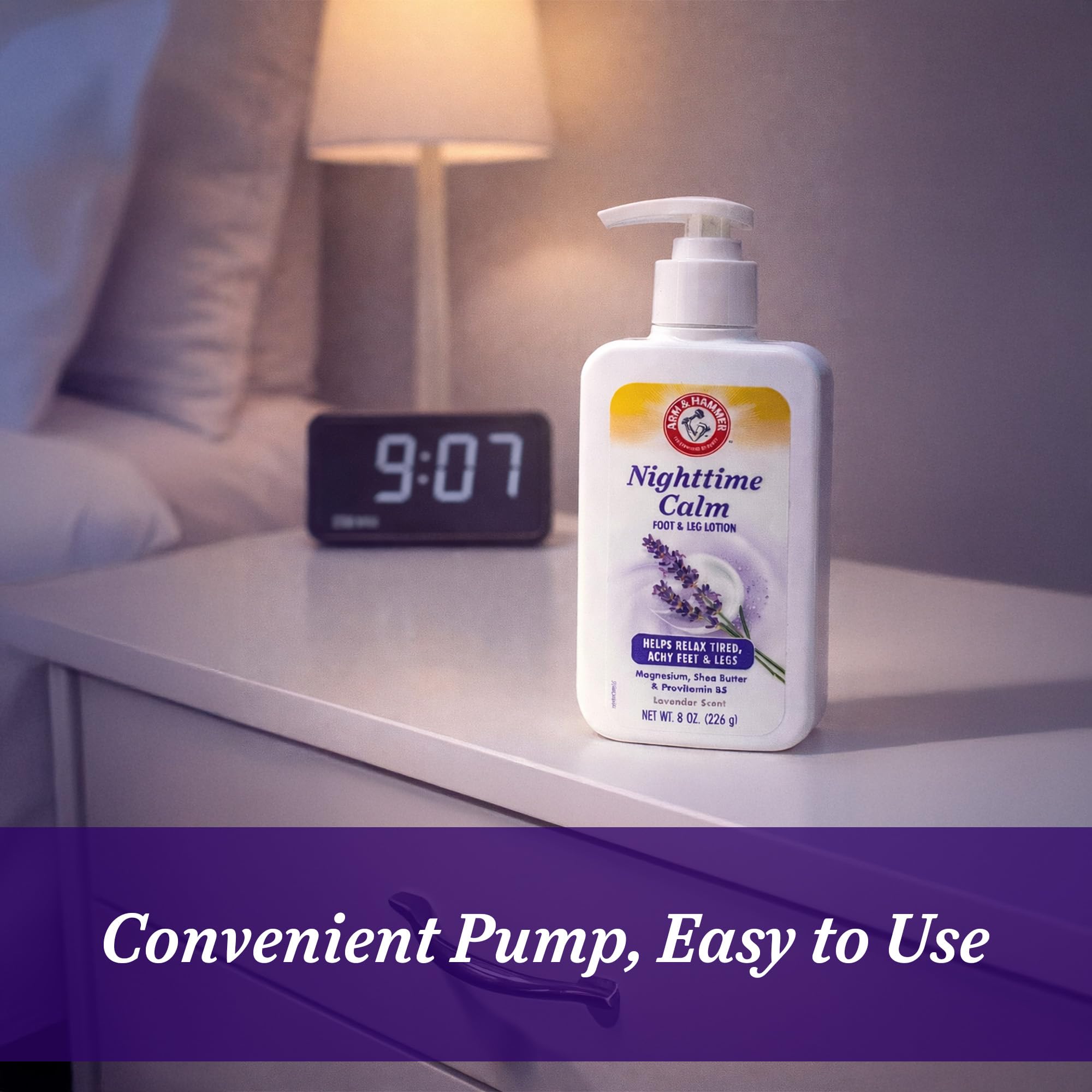 Arm & Hammer Nighttime Calm Foot & Leg Lotion, Lavender, 8 oz