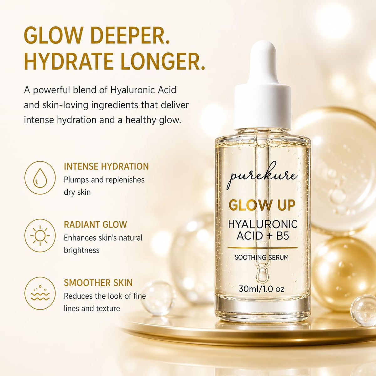 Hyaluronic Acid Serum for Dry Sensitive Skin - Purekure Official Imagery - 3