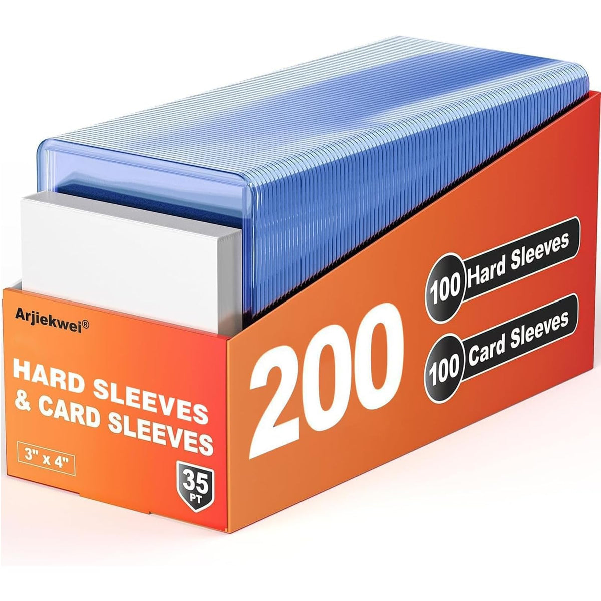 200 Card Sleeves Hard Plastic Arjiekwei 3 X 4 Trading Card - Arjiekwei Official Imagery - 2