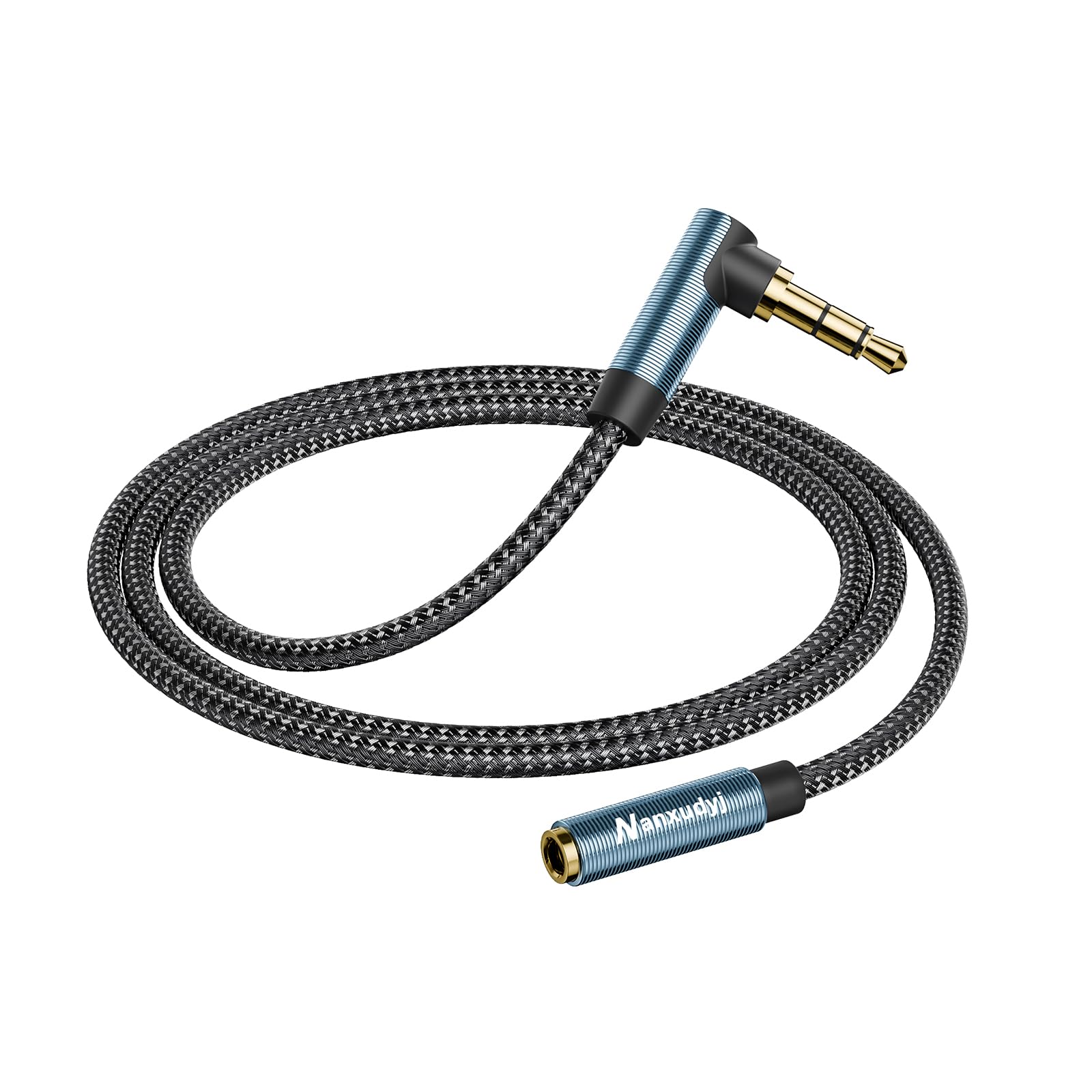 Nanxudyj 3.5mm Headphone Extension Cable Right Angle, 3.5mm Male by Nanxudyj - Angle View 2