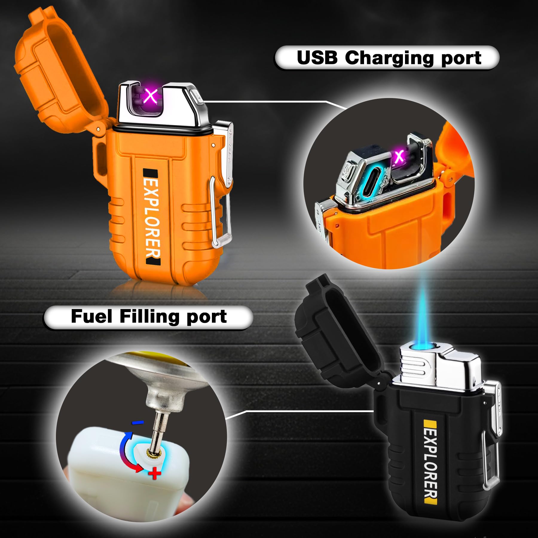 Laffizz 2 Pack Waterproof Lighter Outdoor Windproof Torch Lighter - Laffizz Official Product View 5