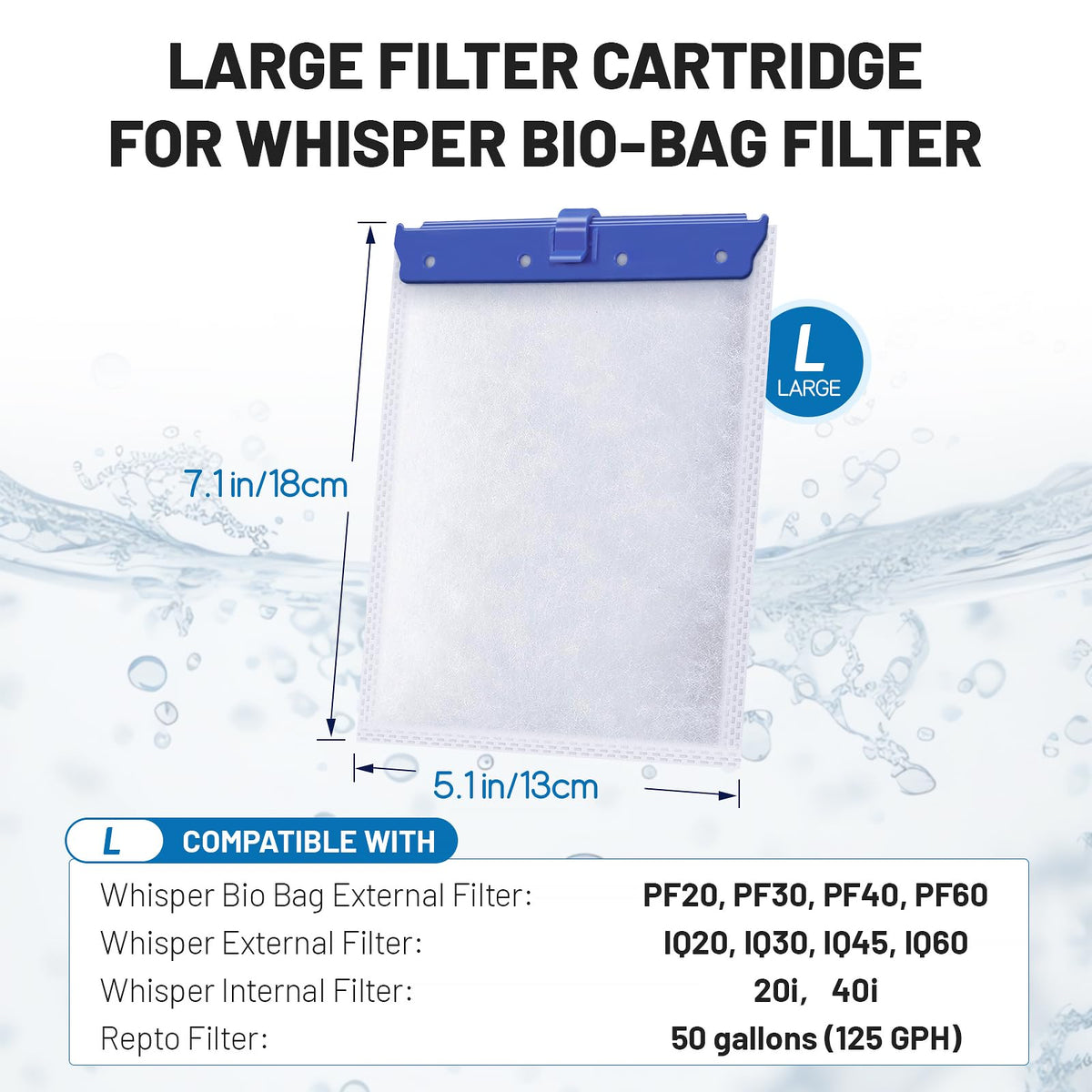 10 Count Large Filter Cartridges Compatible with Whisper Bio - Esctabalt Official Imagery - 3