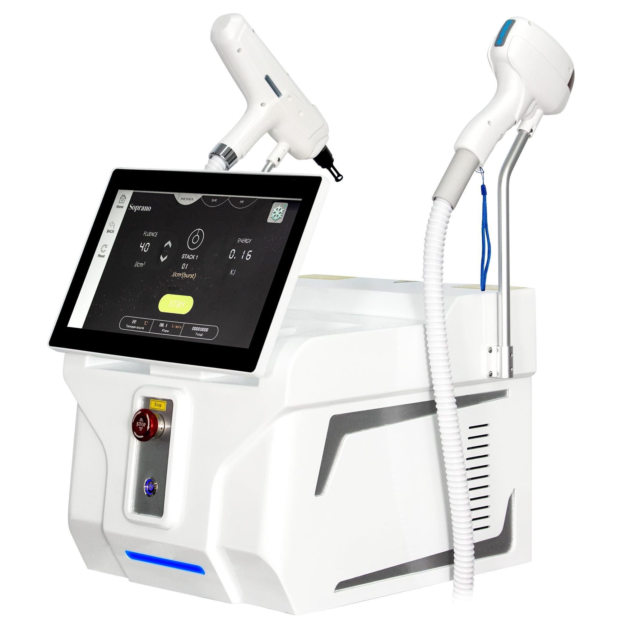 Generic 10-Bar 2-in-1 808nm laser hair removal machine with FAC tech, featuring a sleek design and control panel.