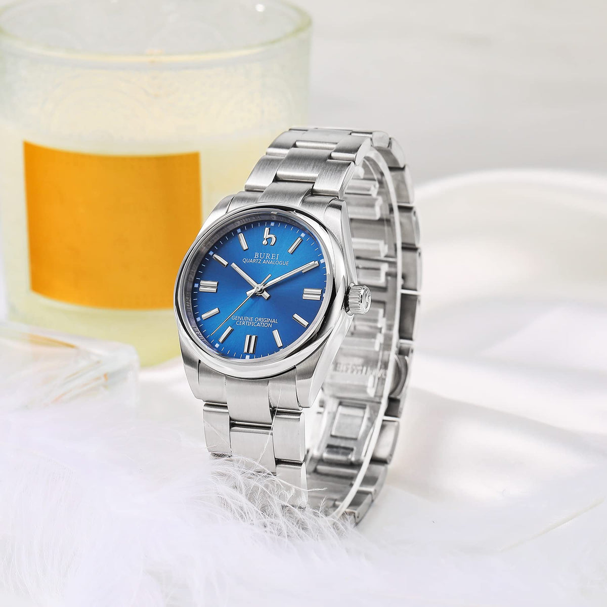 BUREI Women s Classic Quartz Watch 36mm Silver Stainless - BUREI Official Imagery - 5