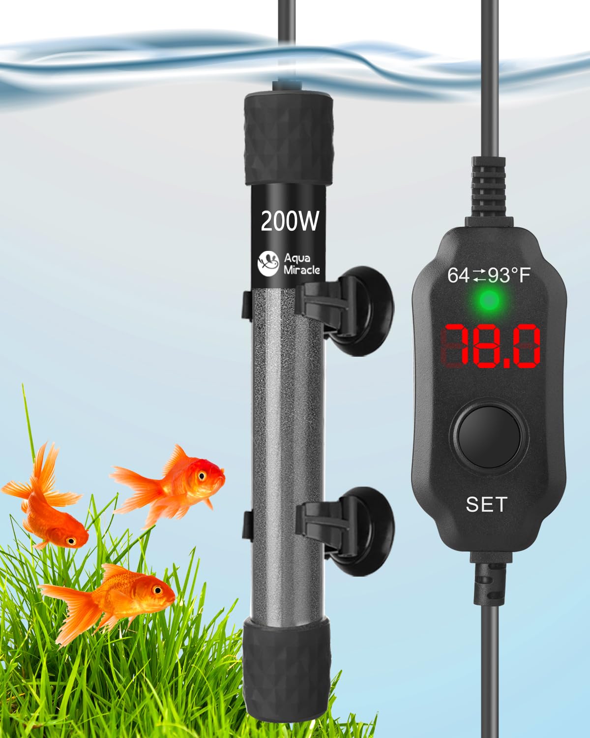 AquaMiracle Aquarium Heater 50W Fish Tank Heater for 5-10 Gal Tan - AquaMiracle Official Product View 9