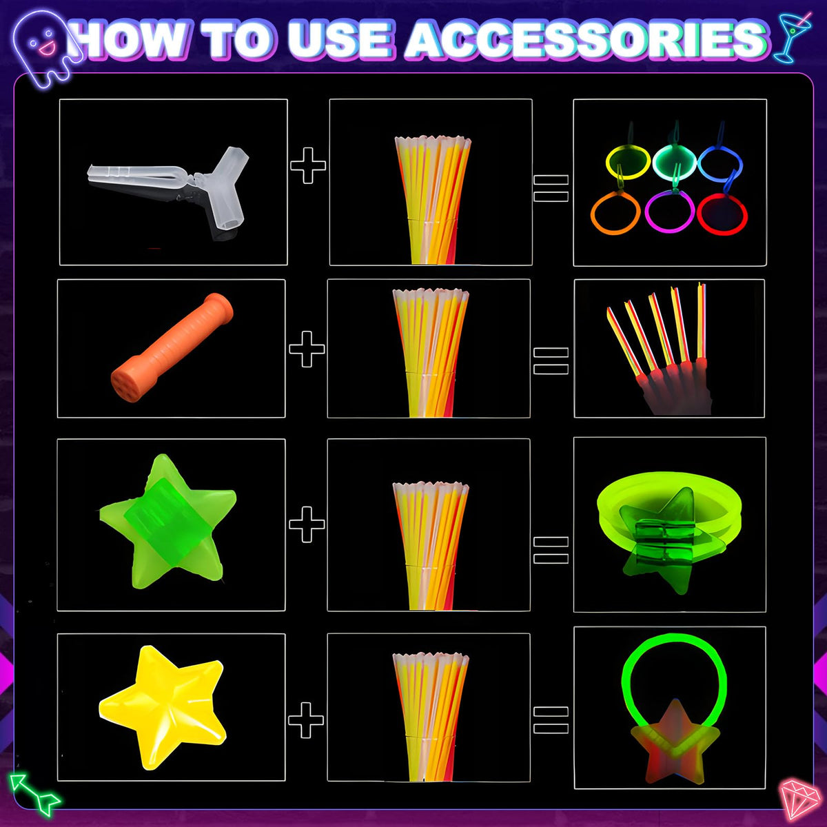 470pcs Glow in the Dark Party Supplies for Birthdays with - Bowskevm Official Imagery - 7