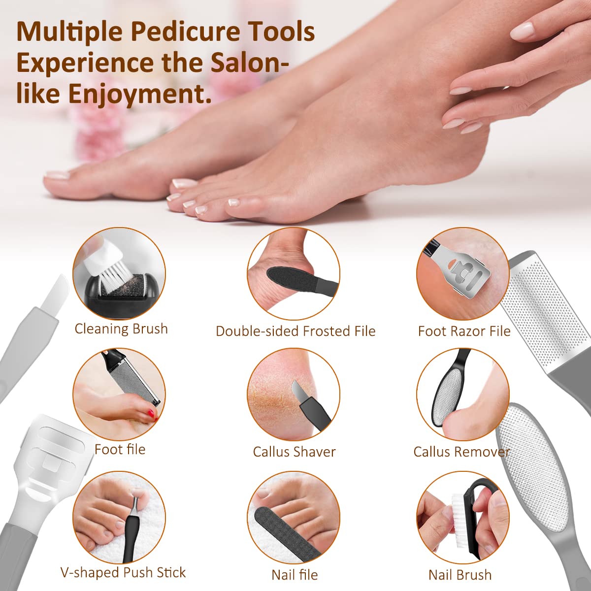 Electric Callus Remover for Feet Rechargeable Foot File Hard - AdamPark Official Imagery - 8