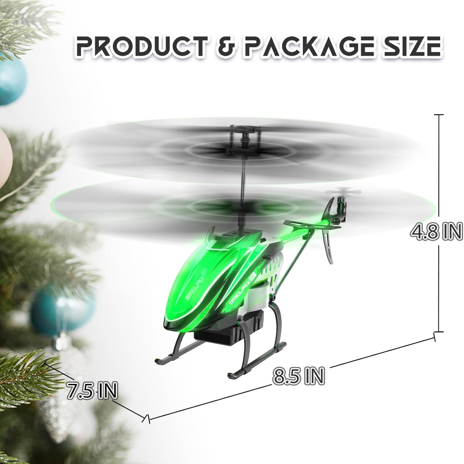 BUSSGO RC helicopter for kids with remote control, featuring colorful design and two batteries for up to 30 minutes flight time
