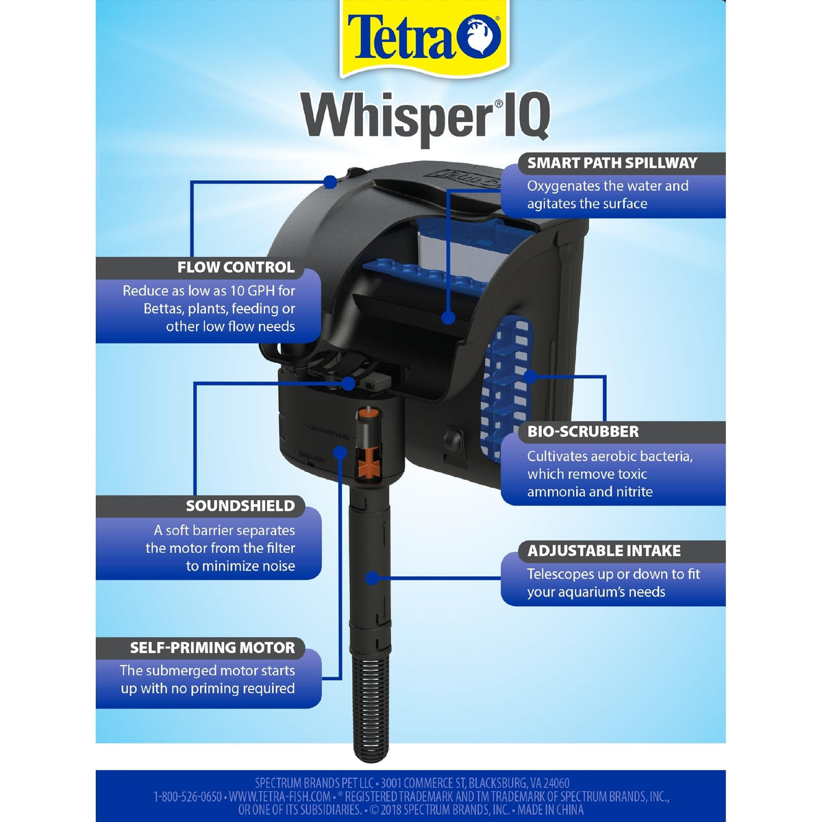 Tetra Whisper IQ 130 GPH Power Filter for Aquariums - Tetra Official Imagery - 5