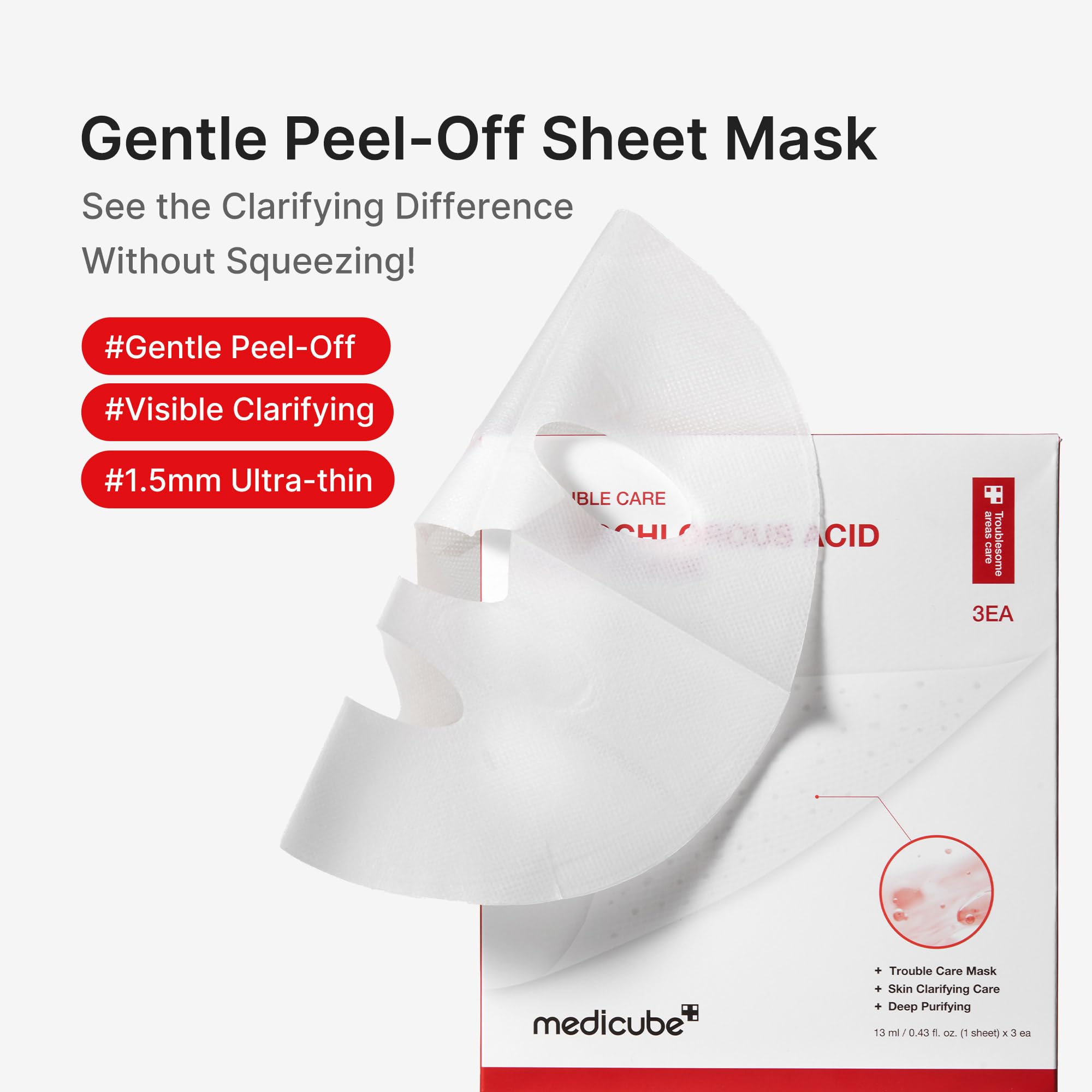 medicube Hypochlorous Acid Peel-Off Sheet Mask 3EA - medicube