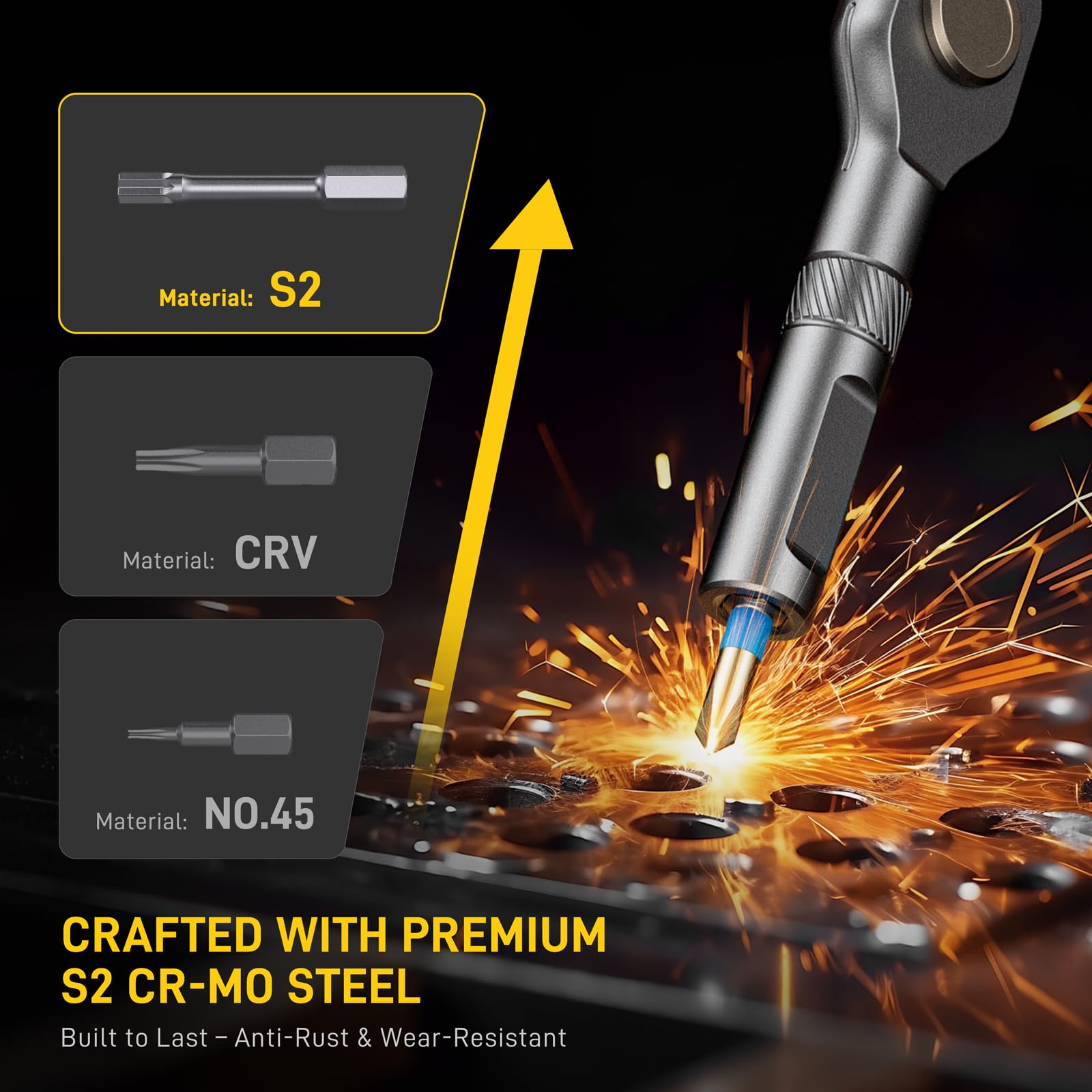 MrToNo 74-in-1 Magnetic Ratchet Screwdriver Set