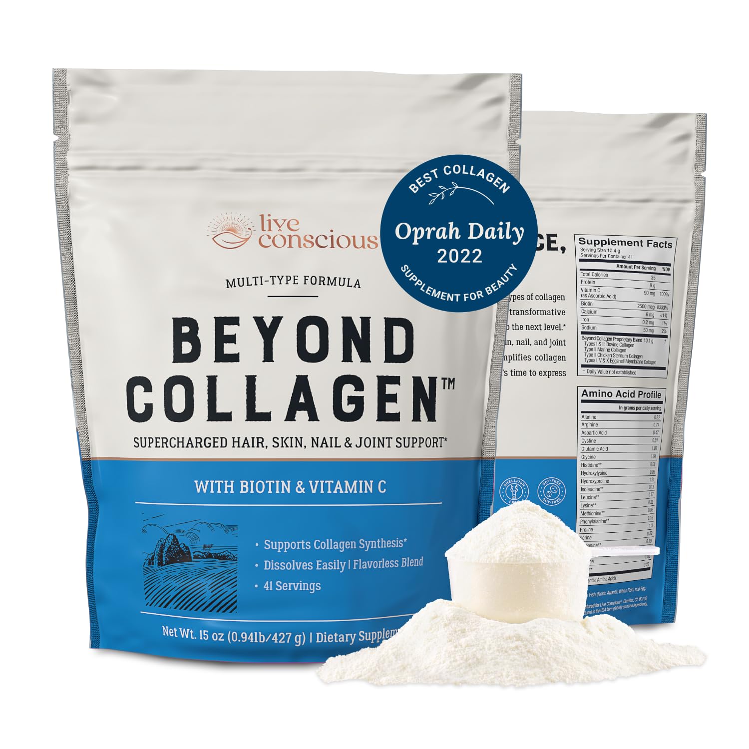 Live Conscious Beyond Collagen Powder for Women Men w Biotin - Live Conscious Official Imagery - 2