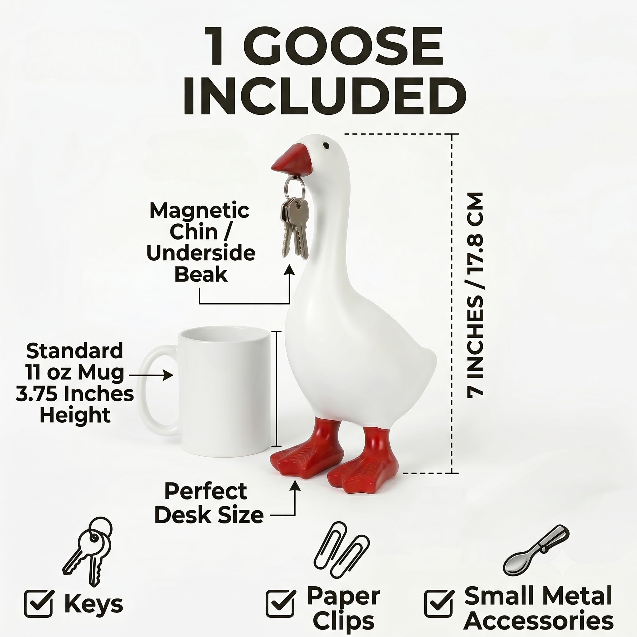 Desk Goose 7 Inch Mini Desktop Goose Statue Office Desk Decor - Generic Official Product View 4