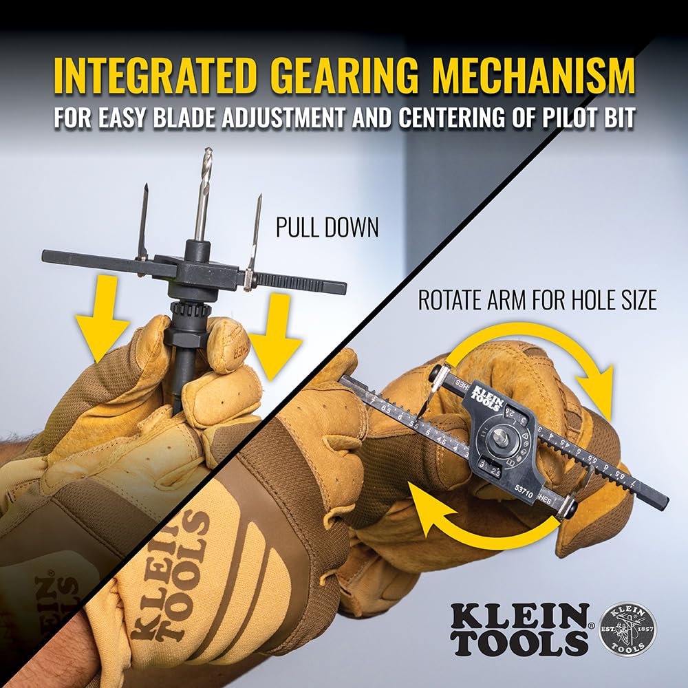 Klein Tools 53710 Adjustable Hole Saw 2 to 7 Inch with - Premium Selection Official Imagery - 5