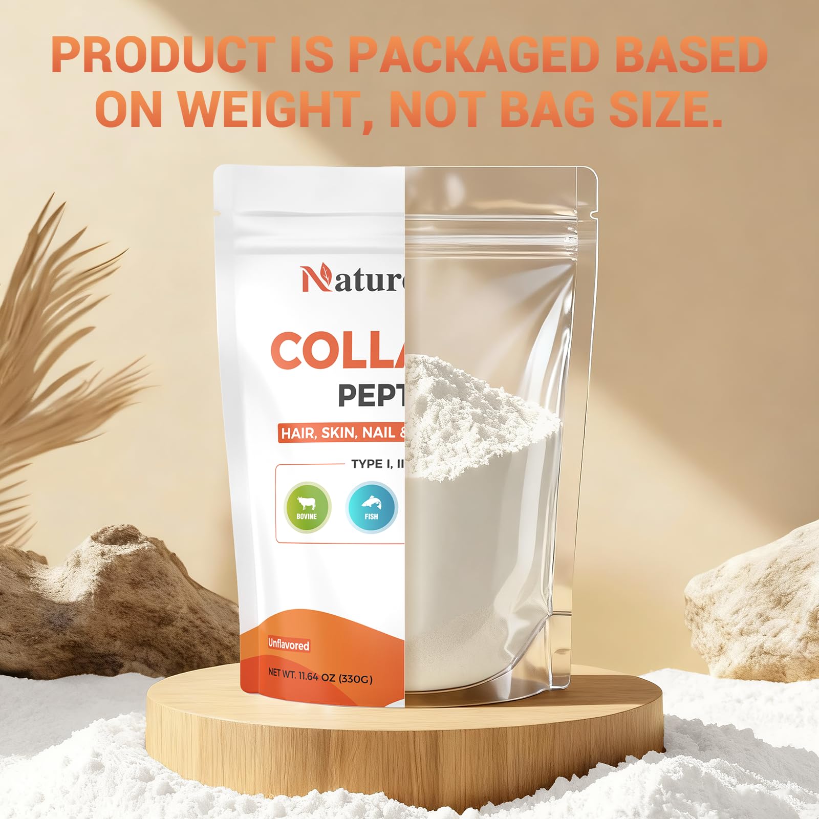 11g Hydrolyzed Collagen Peptides Supports Hair Skin Nails - Nature Echo Official Imagery - 8
