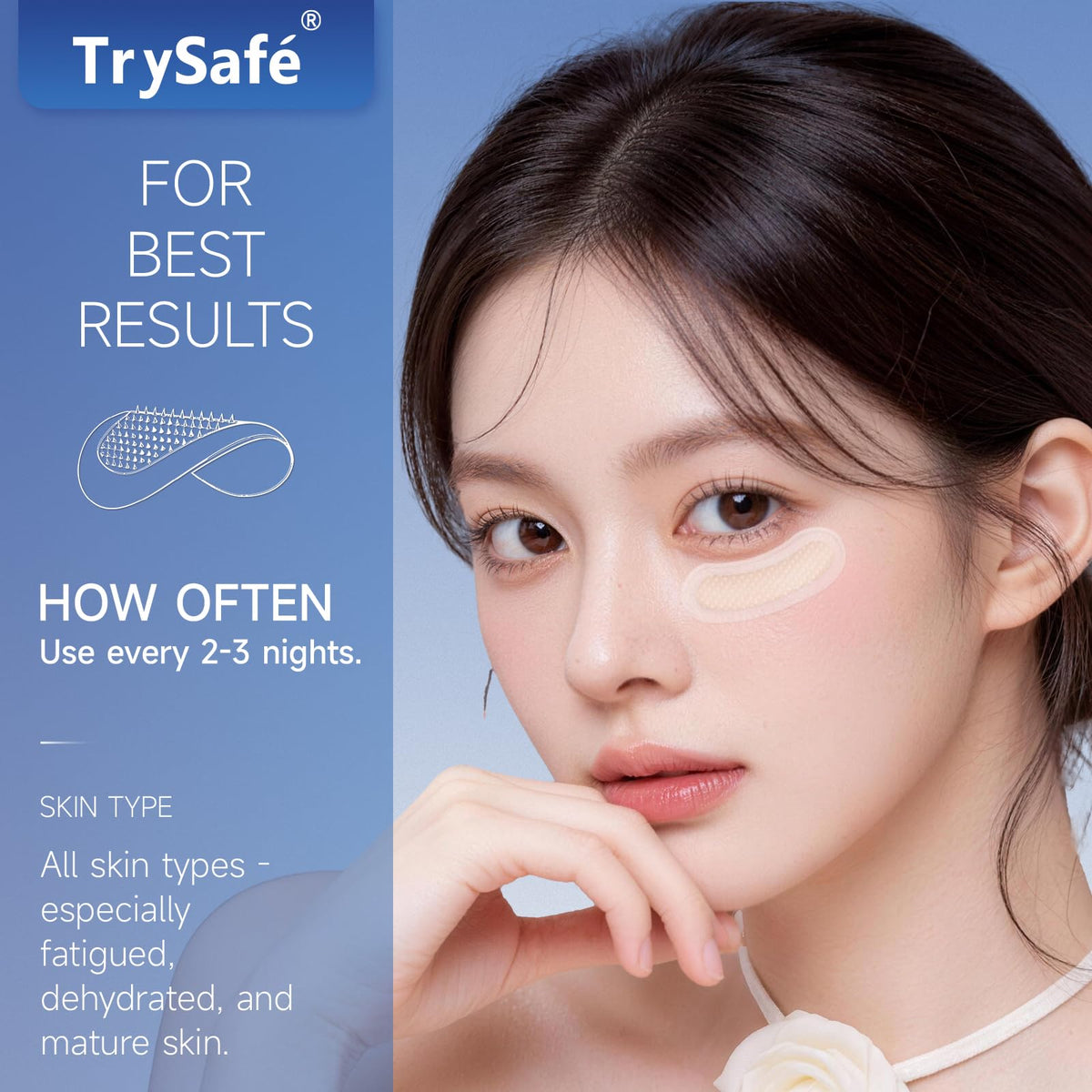 4 pairs PDRN Calcium Micro Eye Patches Under Eye Patches for - TrySafe Official Imagery - 8