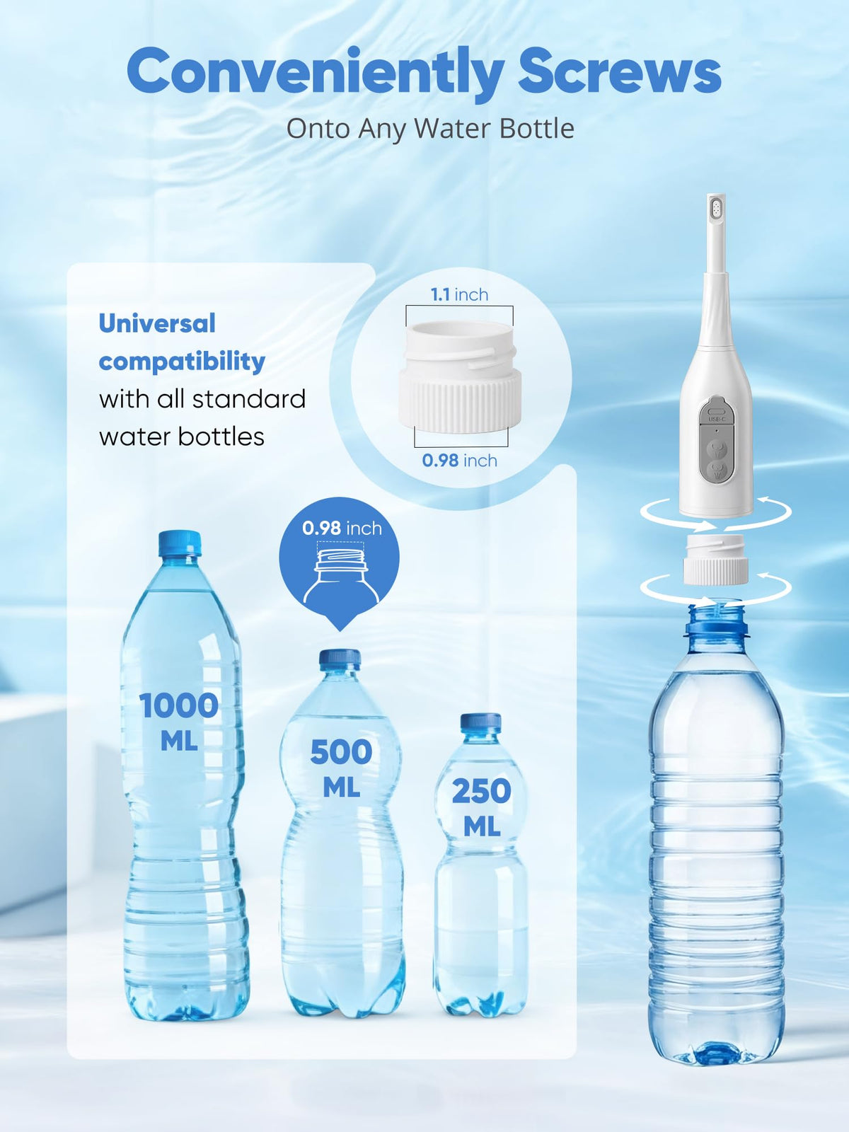 Portable Bidet for Travel Electric Peri Bottle with Dual - ONTHEWEI Official Imagery - 3