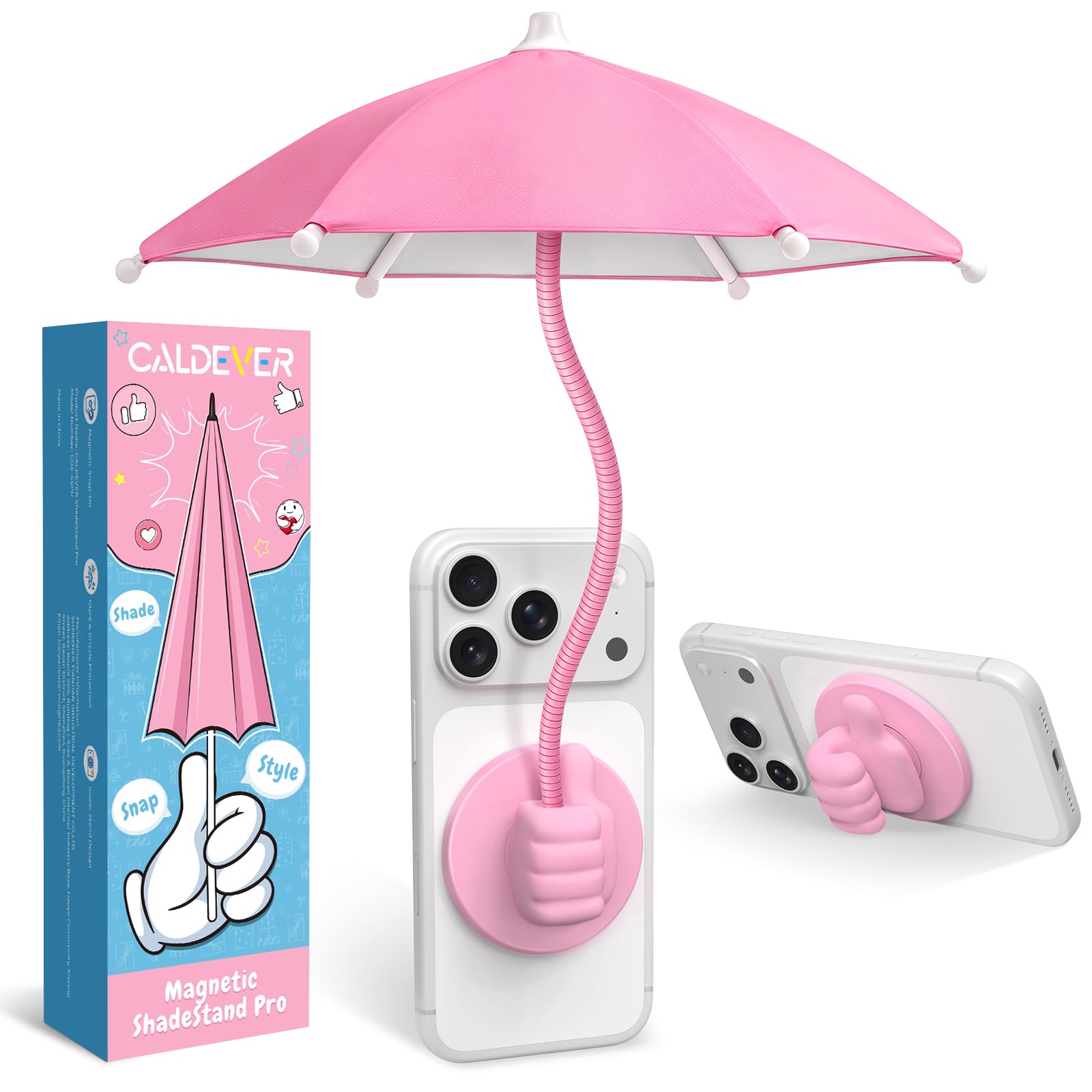 CALDEVER Phone Umbrella for Sun Shade Magnetic Anti-Glare Umbrella for - View 1