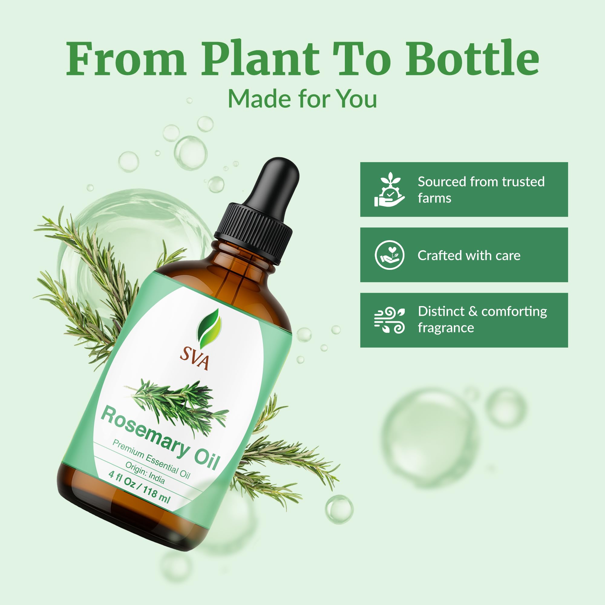 SVA ORGANICS SVA Rosemary Essential Oil, Glass Bottle with Dropper, 4 Fl Oz - SVA ORGANICS Official Product View 4
