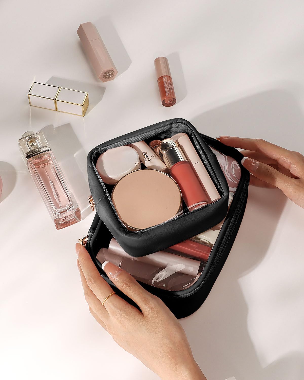 Clear Small Makeup Bag and Mini Makeup Bag for Purse and - Pocmimut Official Imagery - 7
