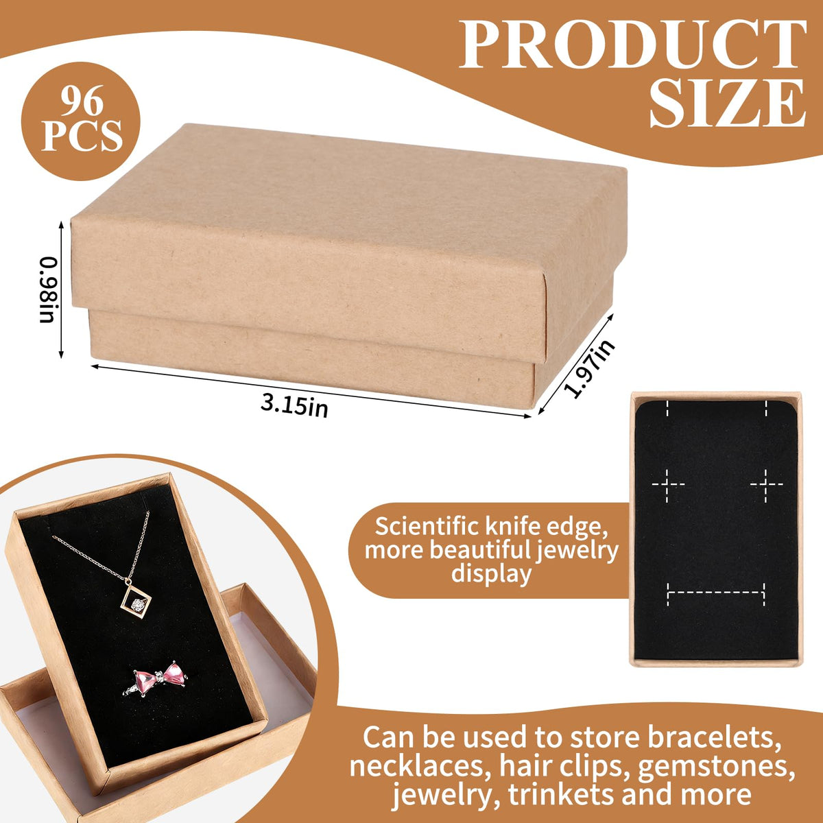 FUPMILPHRANX 96 Pack Jewelry Gift Boxes with Lids Small - FUPMILPHRANX Official Imagery - 3