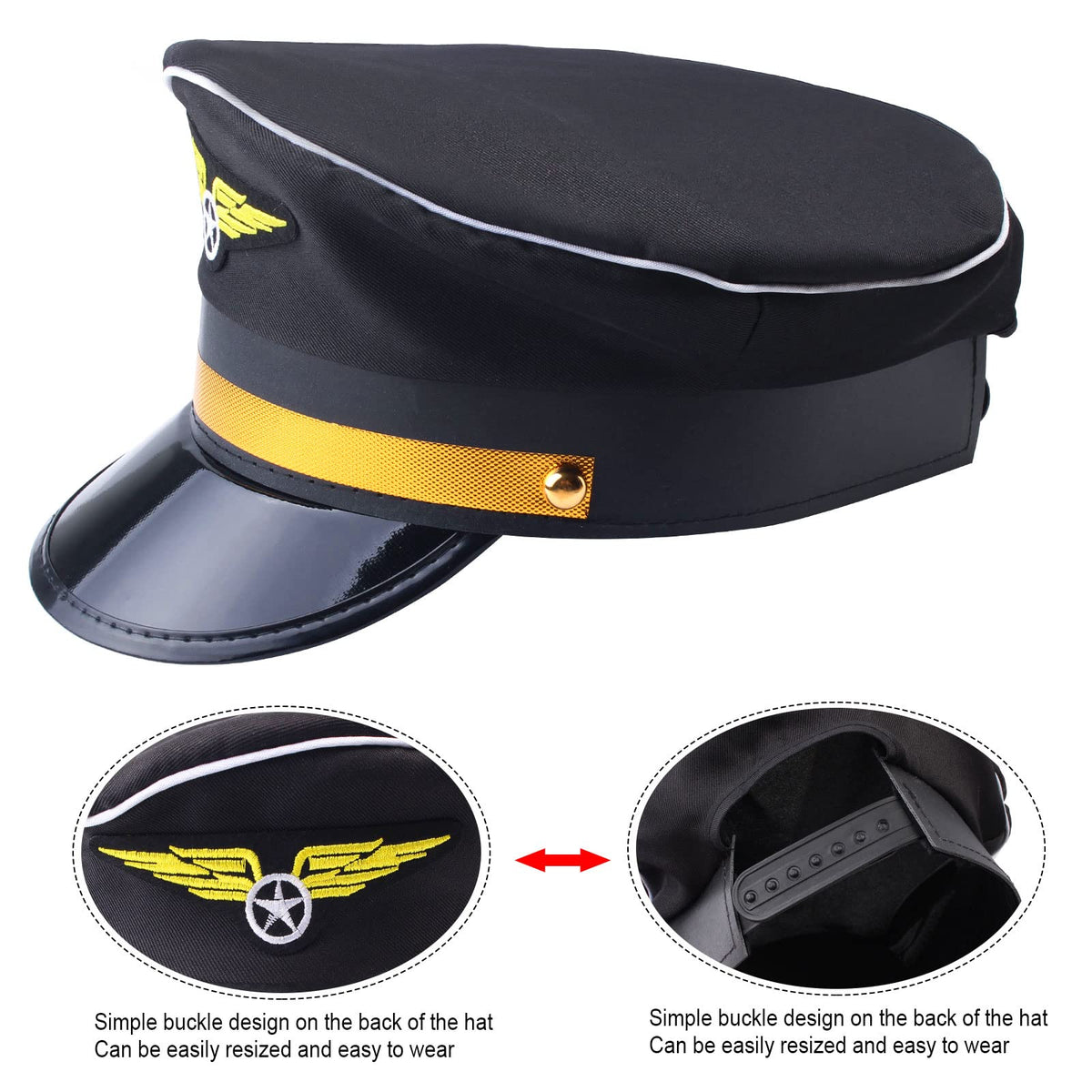 Yewong Airline Pilot Captain Hat Pilot Costume Accessory - Yewong Official Imagery - 7