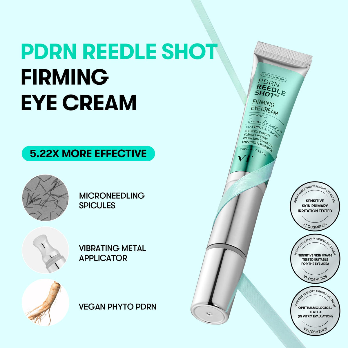 VT COSMETICS PDRN Reedle Shot Eye Cream 0 51 fl oz - VT COSMETICS Official Imagery - 3
