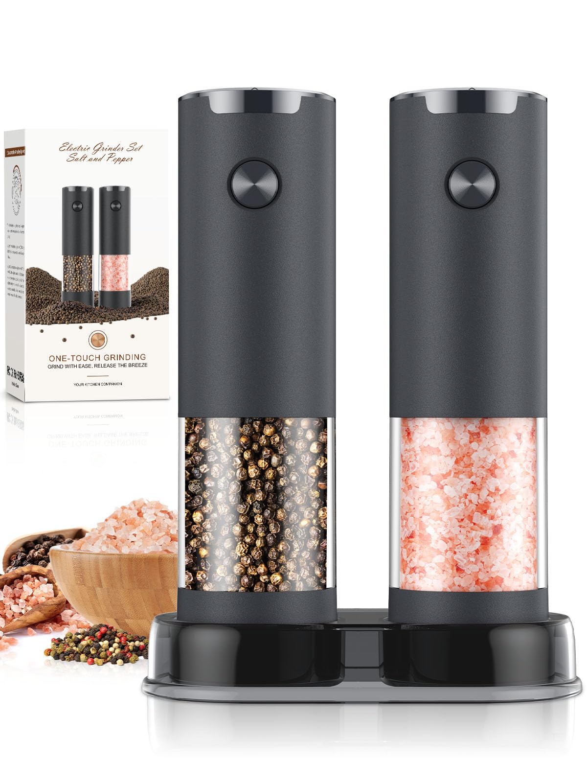 ioion Electric Salt and Pepper Grinder Set Automatic Battery Pepp by ioion - Angle View 9