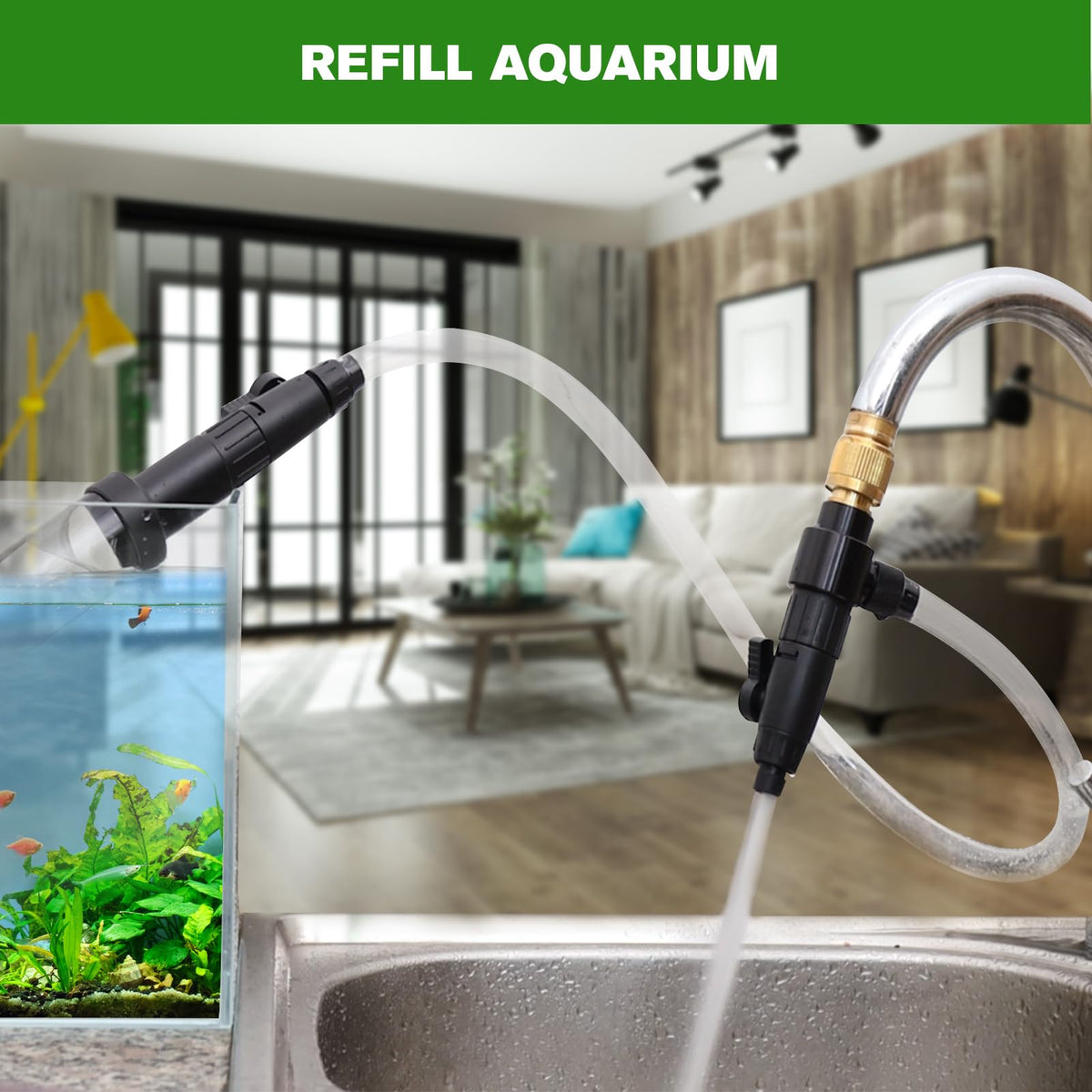 Aquarium Siphon Vacuum Gravel Cleaner Kit for Fish Tank 32ft - ZRDR Official Imagery - 7